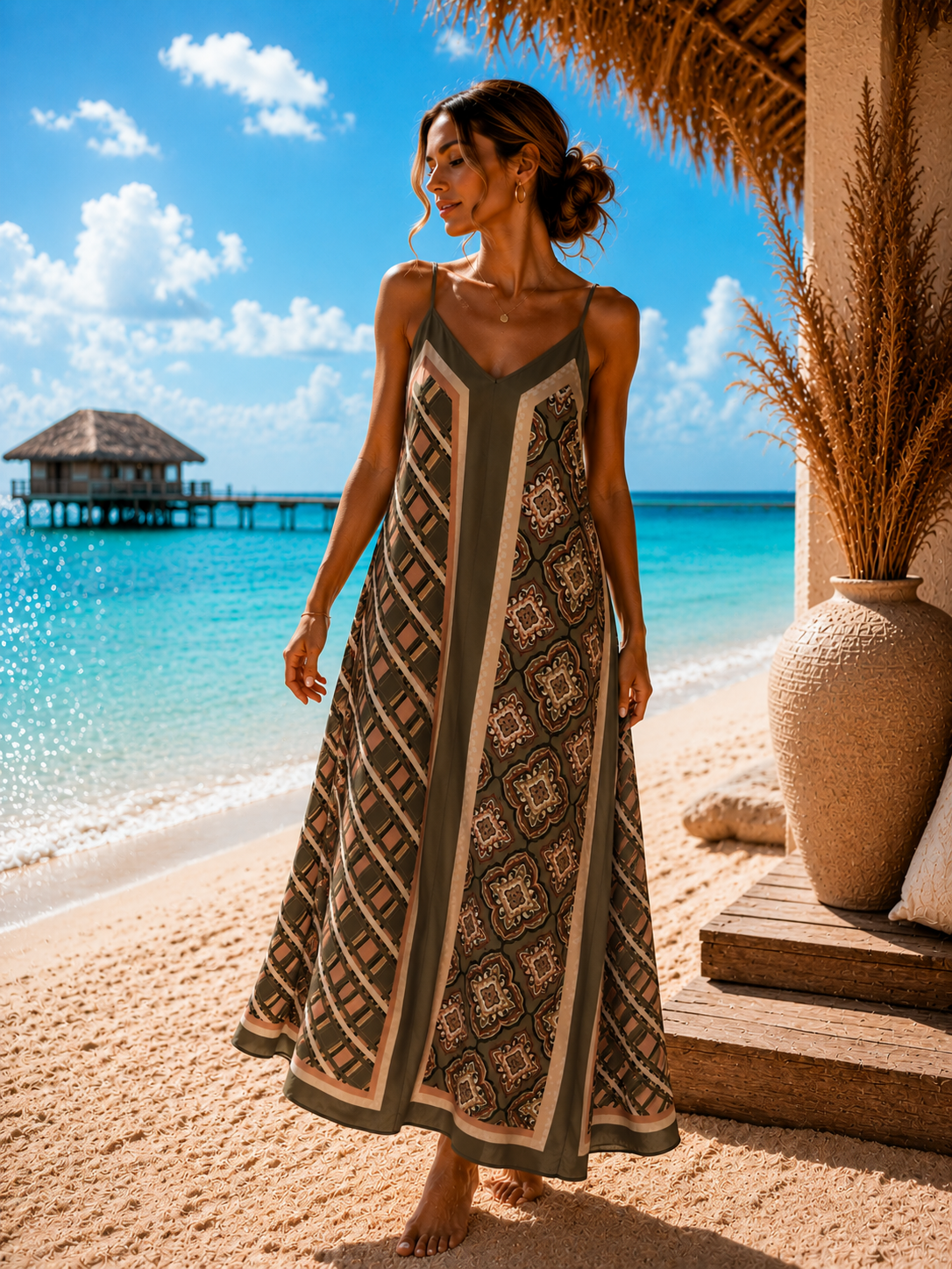 Maxikleid Cordelia Seide mit raffiniertem Wendedesign Made in Italy 34-40/42