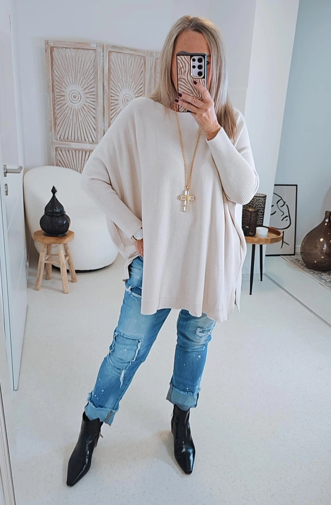 OVERSIZE KNIT SWEATER SIGRID Made in Italy 34-48/50 Strick Pullover