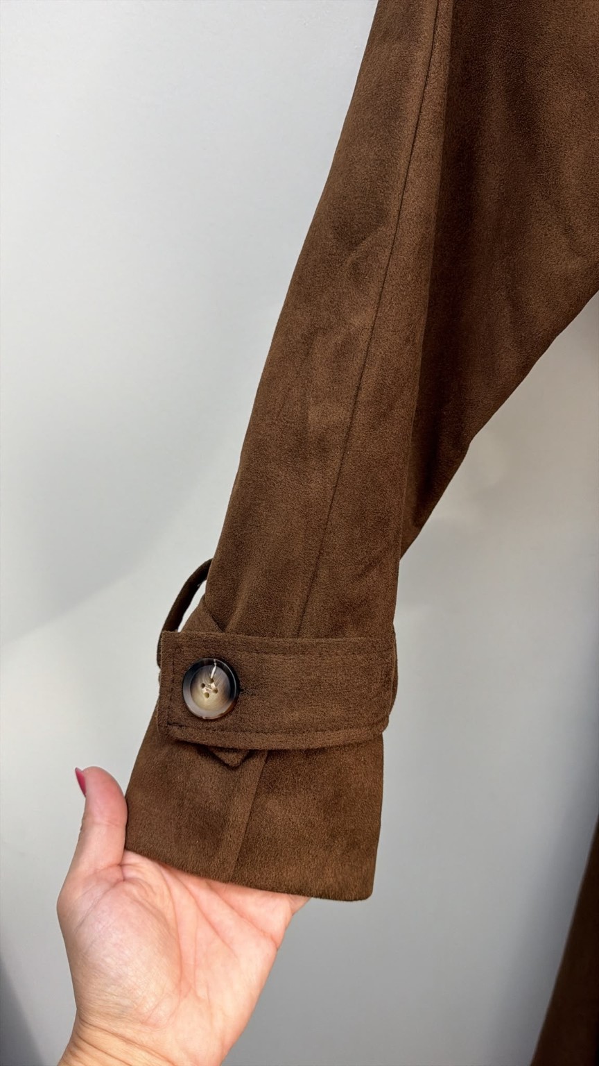 Tansania – Trenchcoat Mantel in Velourleder-Optik mit Leo-Futter | Made in Italy