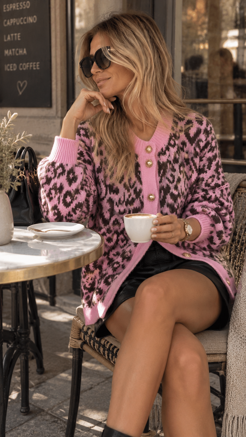 SJ0117 – Leo Strickjacke mit goldfarbenen Knöpfen I 36-46 I Made in Italy