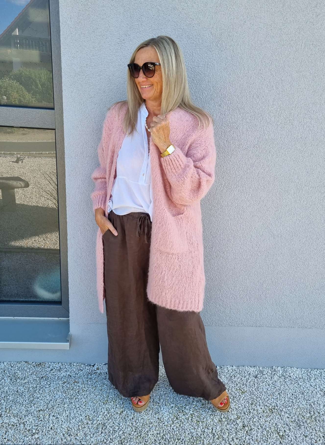 LINEN MARLENE PANT BRIGITTE BRAUN Pocket 34-42 Made in Italy weite Leinen Hose mit Taschen LINEN MARLENE PANT BRIGITTE BRAUN Pocket 34-42 Made in Italy weite Leinen Hose mit Taschen