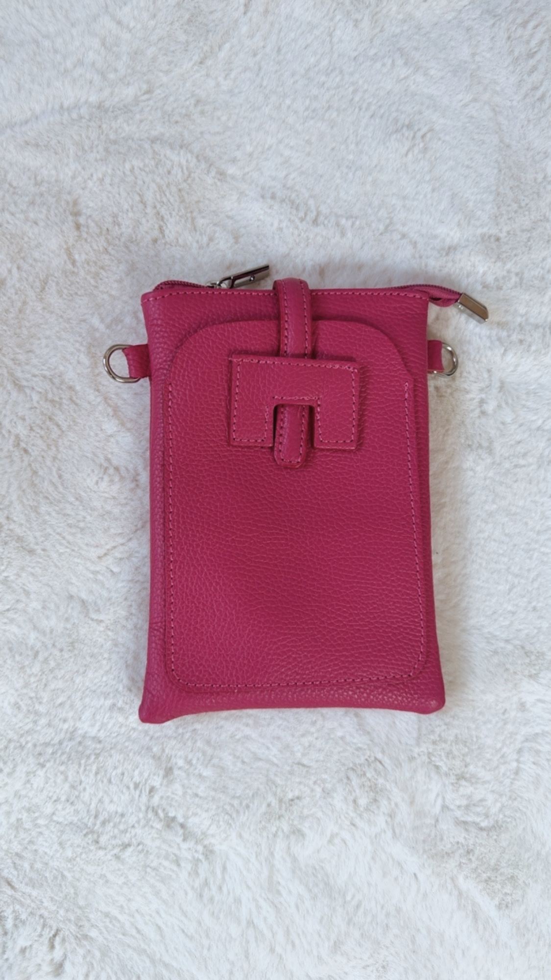 „Borsa Portacellulare Firenze“ – Handytasche aus Echtleder, Made in Italy