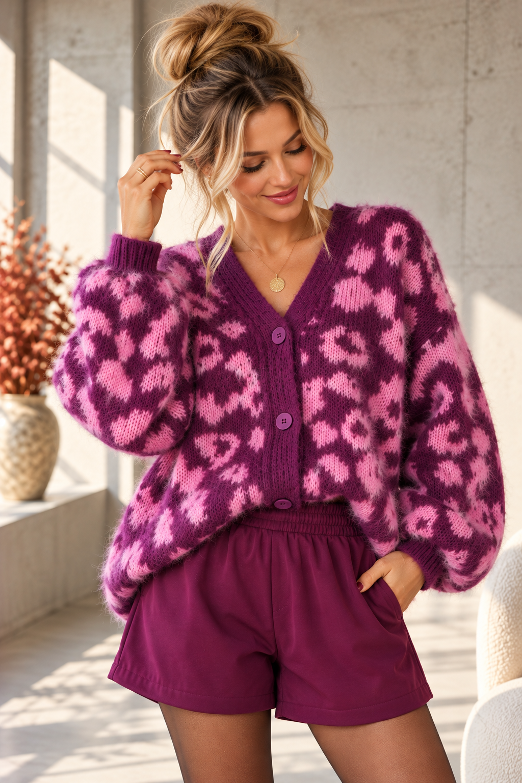 Strickjacke Leo mit Patch – Fashion Must-have SJ0194 I Made in Italy 34-42