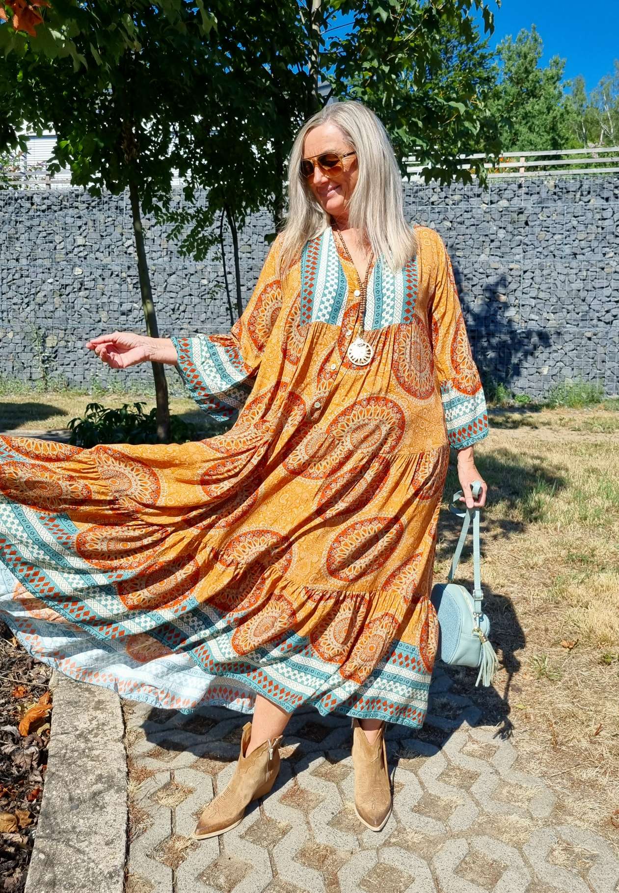 MAXI TUNIKA DRESS MICAELA ROST 34-42 Made in Italy langes Kleid Hängerchen Tunikakleid MAXI TUNIKA DRESS MICAELA ROST 34-42 Made in Italy langes Kleid Hängerchen Tunikakleid