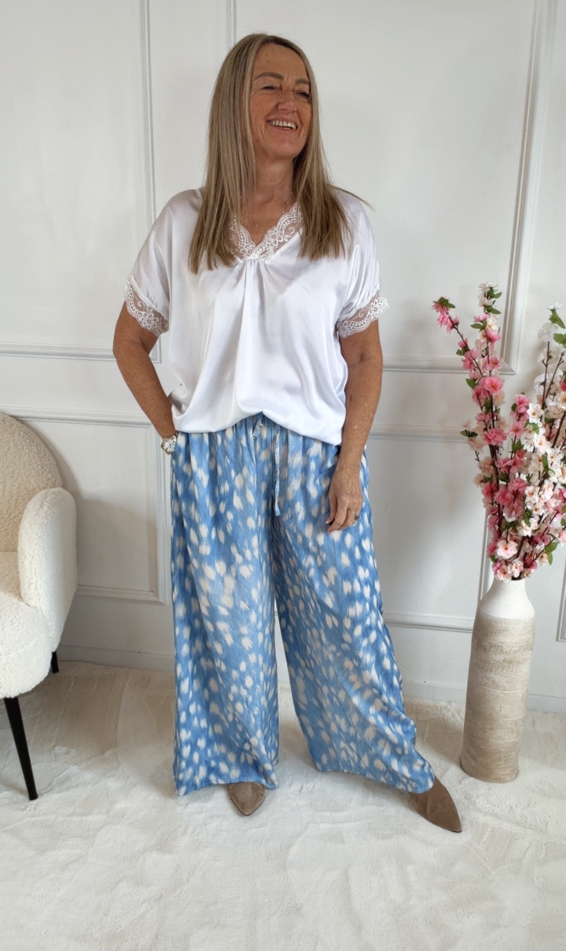 ✨ Spitzen-Shirt Flina Made in Italy 34-42/44