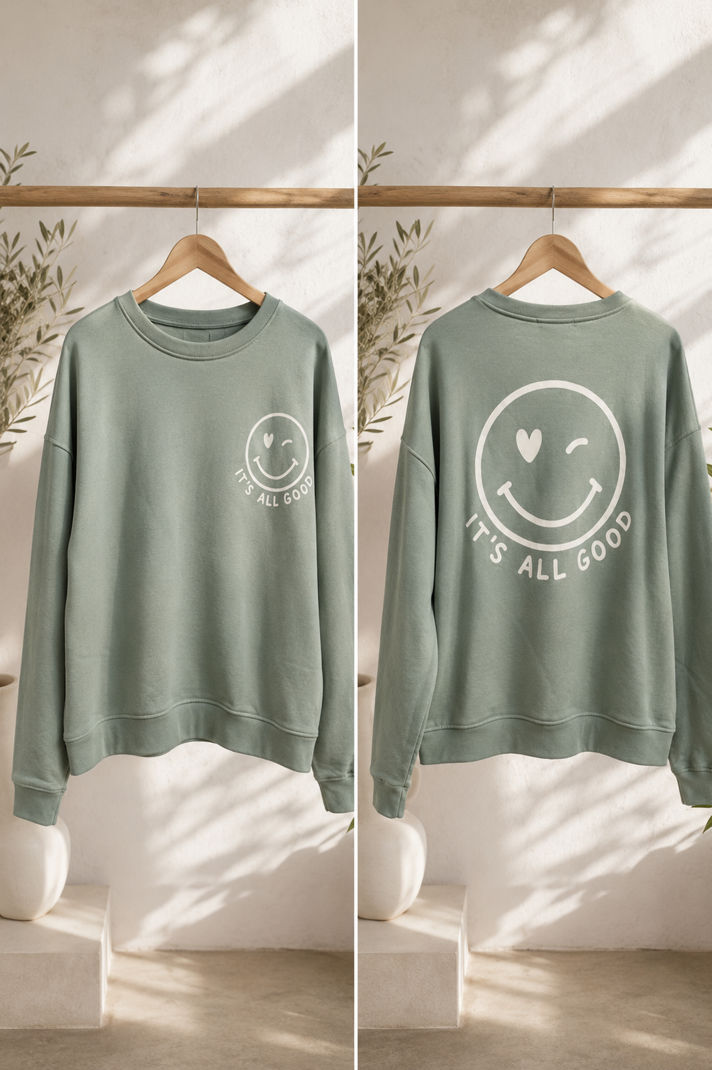 Sweatshirt „Happy Vibes NINA“ – Made in Italy