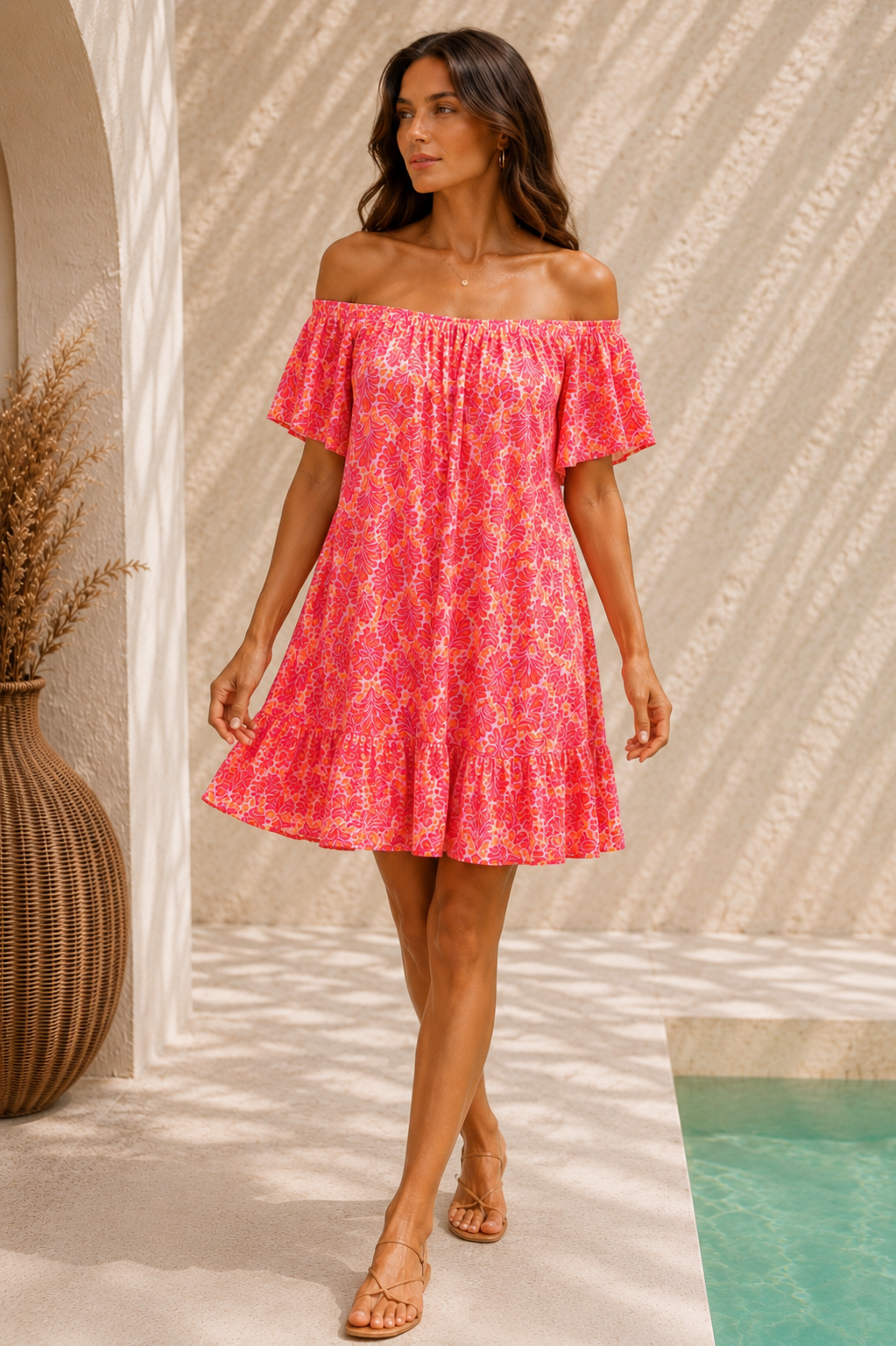 Kleid Favara Bloom Musselin Multicolor Made in Italy 34-40/42