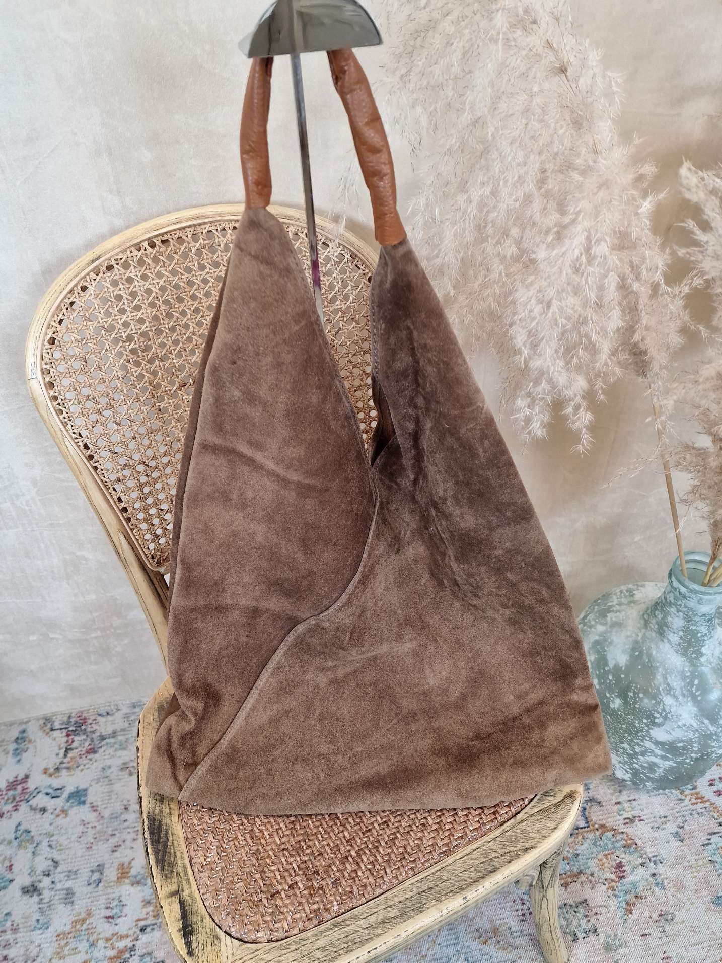 WILDLEDER SHOPPER RENATE TAUPE Made in Italy Leder Tasche Shopping Bag versch. Farben WILDLEDER SHOPPER RENATE TAUPE Made in Italy Leder Tasche Shopping Bag versch. Farben