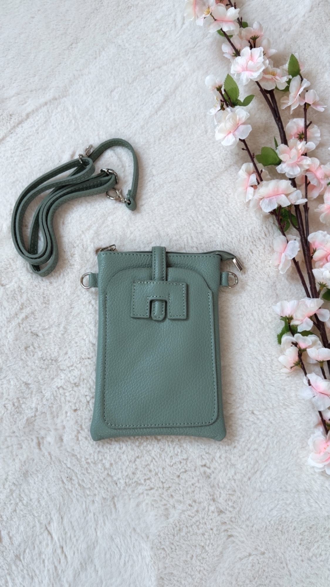 „Borsa Portacellulare Firenze“ – Handytasche aus Echtleder, Made in Italy