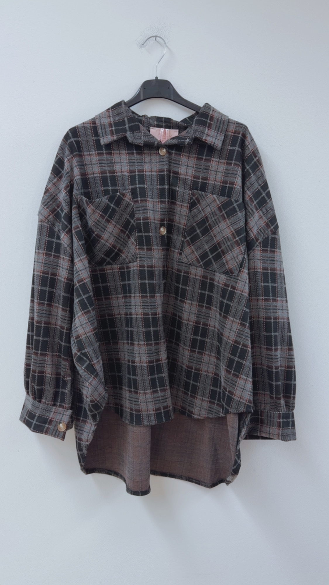 OVERSIZE FLANELLHEMD KARIERT WEICH Made in Italy Gr. 36 - 46 FH0107