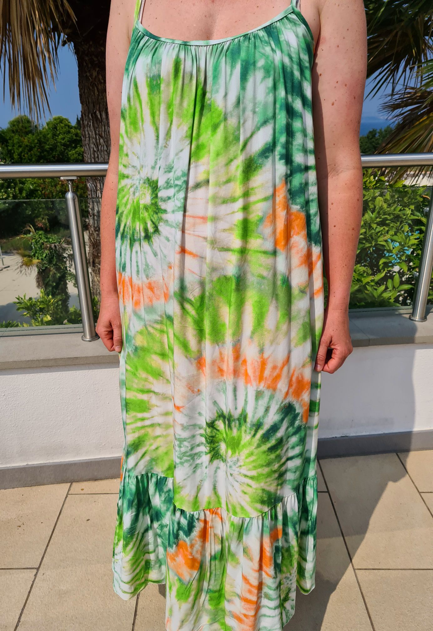 SPAGHETTI DRESS DALLAS GRÜN 34-42 Made in Italy Maxi Kleid Sommer Strandkleid Abendkleid BATIK Tie Dye SPAGHETTI DRESS DALLAS GRÜN 34-42 Made in Italy Maxi Kleid Sommer Strandkleid Abendkleid BATIK Tie Dye