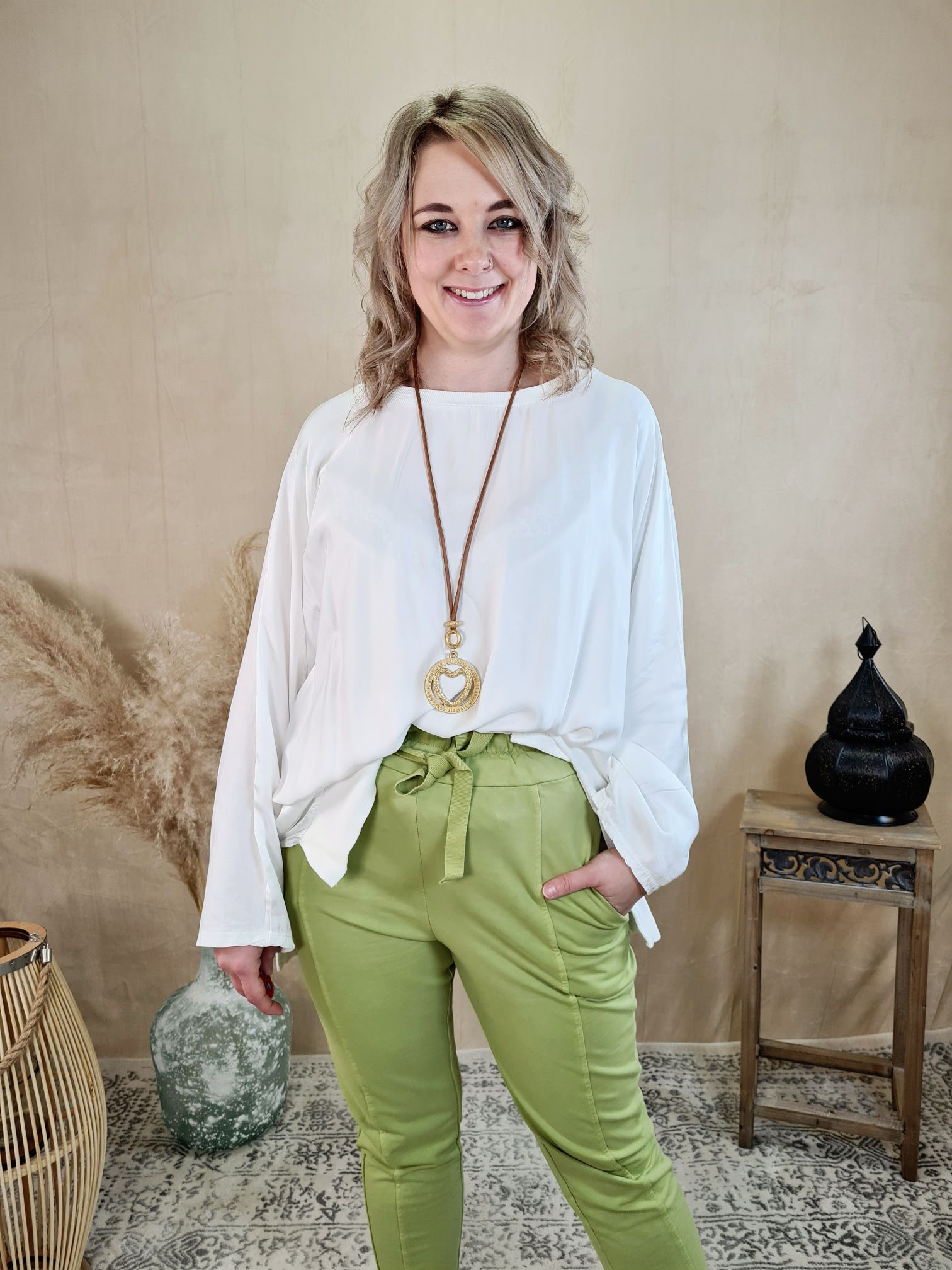 BLUSEN SHIRT MARLA WEISS 34-42/44 Made in Italy Basic Langarm Shirt Sweatshirt Longsleeve