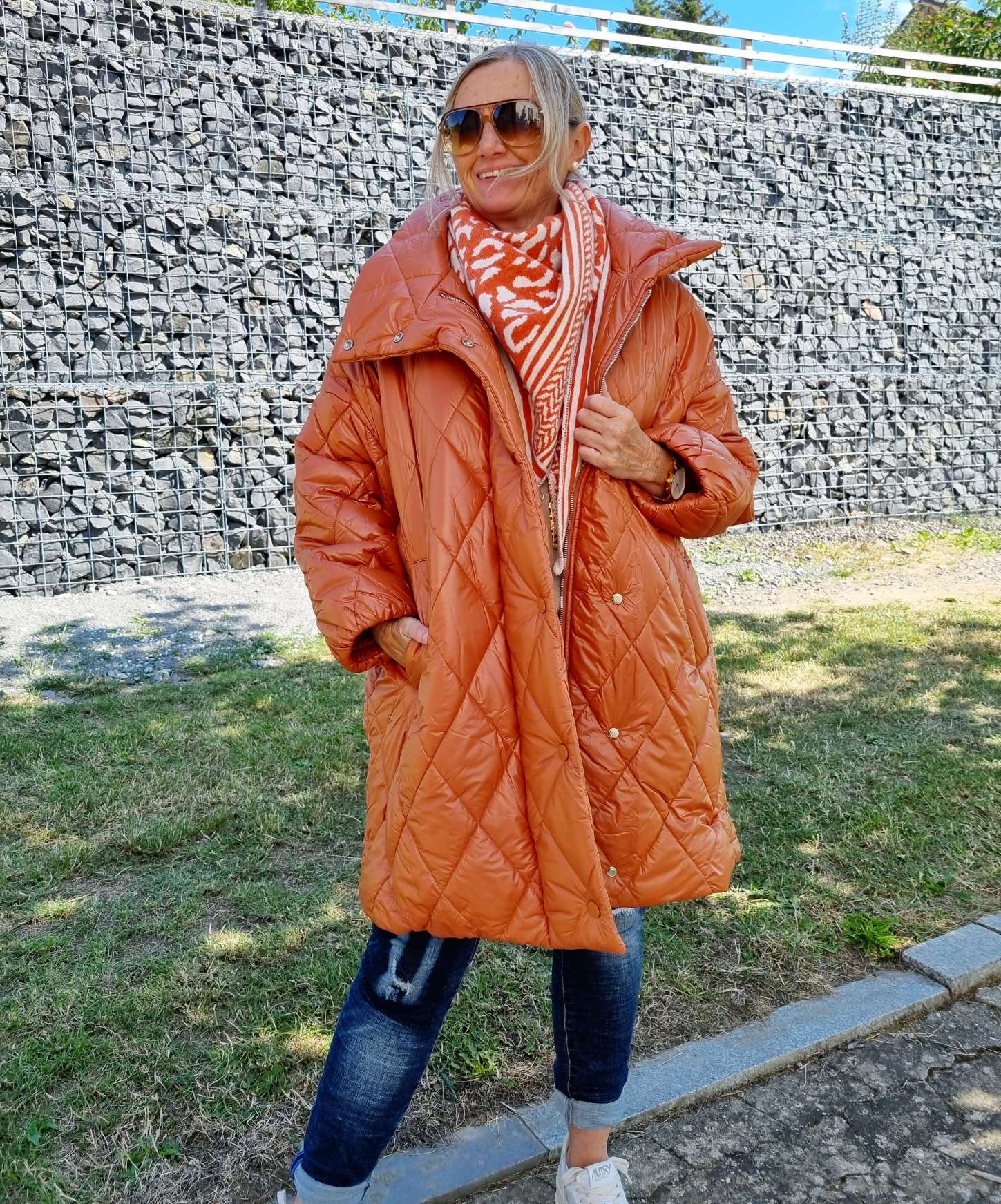 COAT NICOLETTA ROST Oversize Steppjacke lange Jacke Mantel Italy Style M/L COAT NICOLETTA ROST Oversize Steppjacke lange Jacke Mantel Italy Style M/L