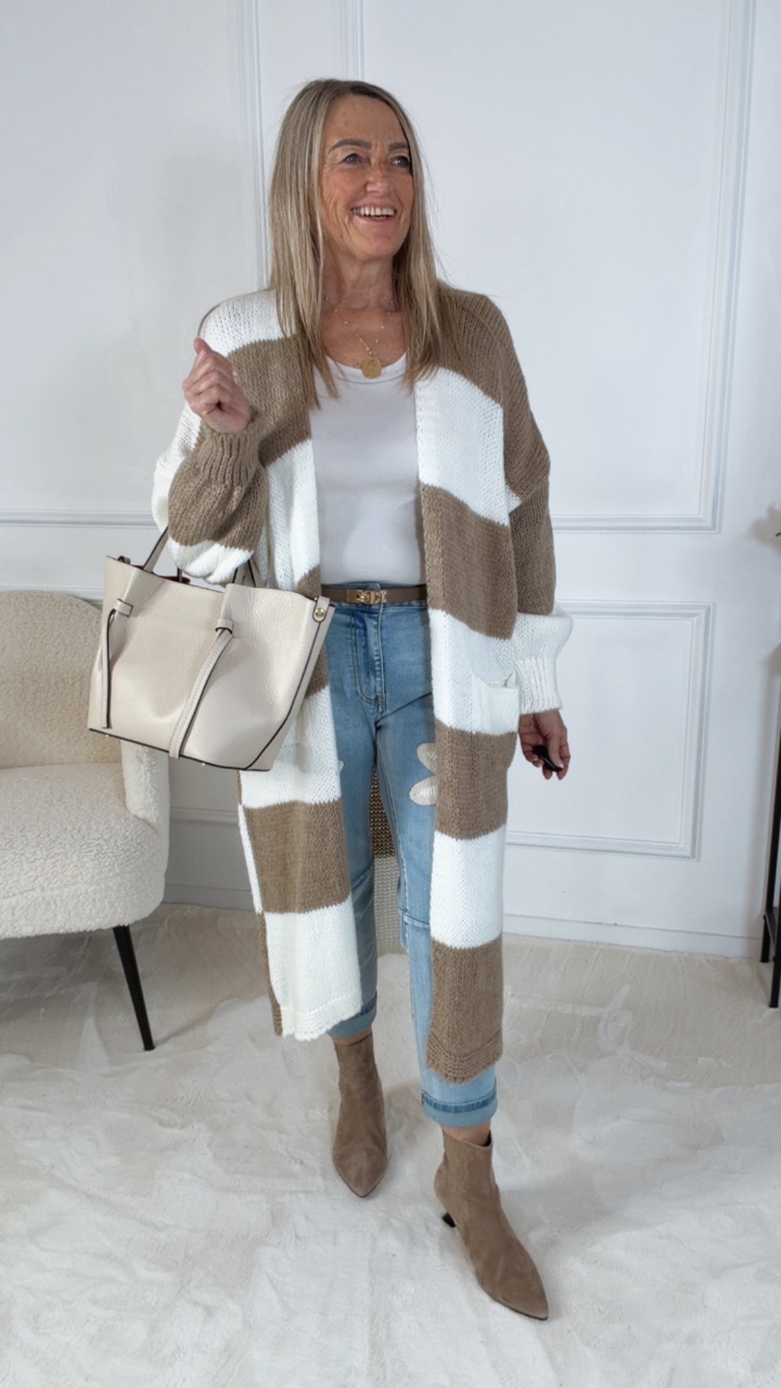 CARDIGAN LIOBA SCHACHBRETTMUSTER Made in ITaly 34 - 44