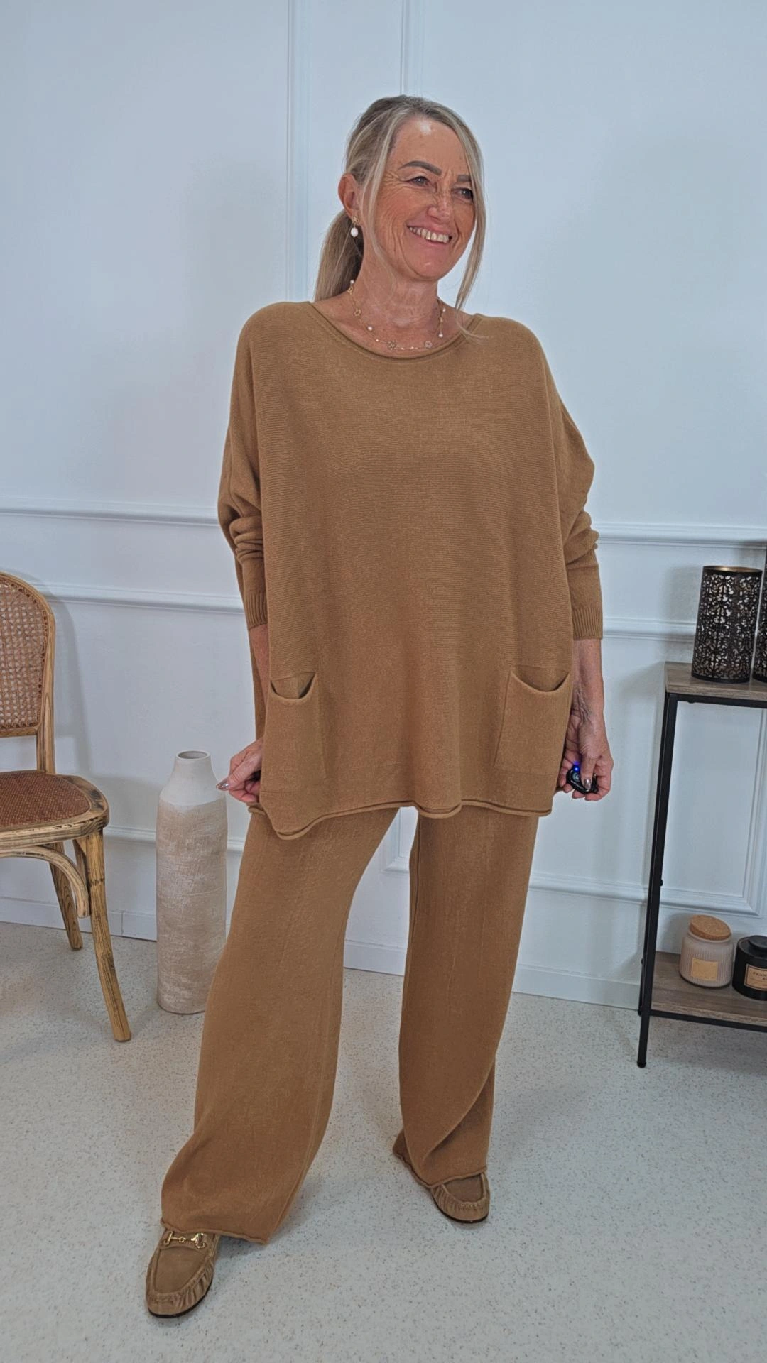 STRICKANZUG ZWEITEILER HAMBURG 42-44 Made in Italy Jogging Hose Pullover