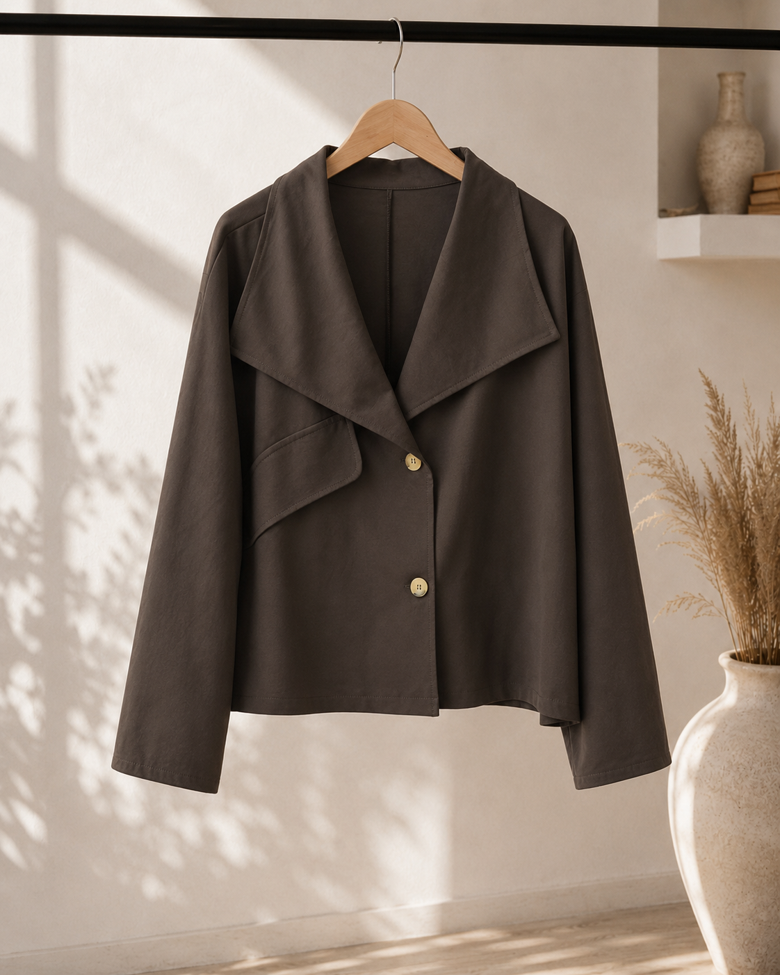 Jacke Enya – lässige Uni-Jacke mit Statement-Kragen Uni Made in Italy 34-42/44