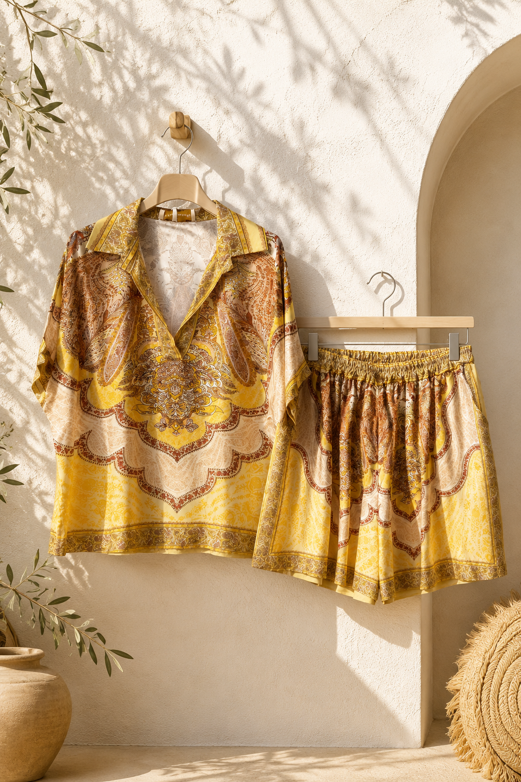 Exklusiv Silky Signature Set „Calista“ ✨ Shirt & Short Made in Italy 34-42