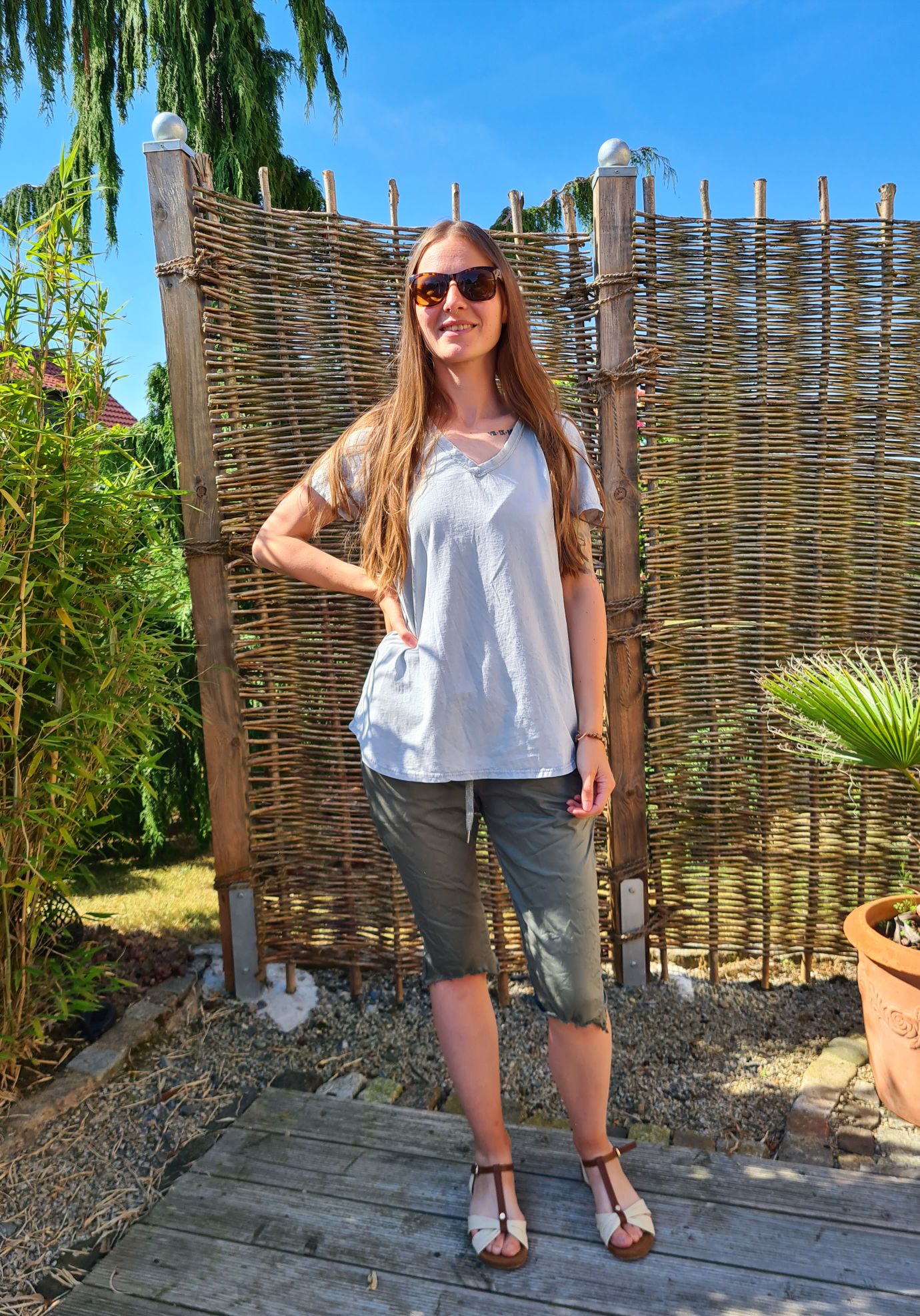 T-SHIRT BLANCO HELLGRAU 34-38/40 Made in Italy Basic Shirt Kurzarm Vintage Look T-SHIRT BLANCO HELLGRAU 34-38/40 Made in Italy Basic Shirt Kurzarm Vintage Look