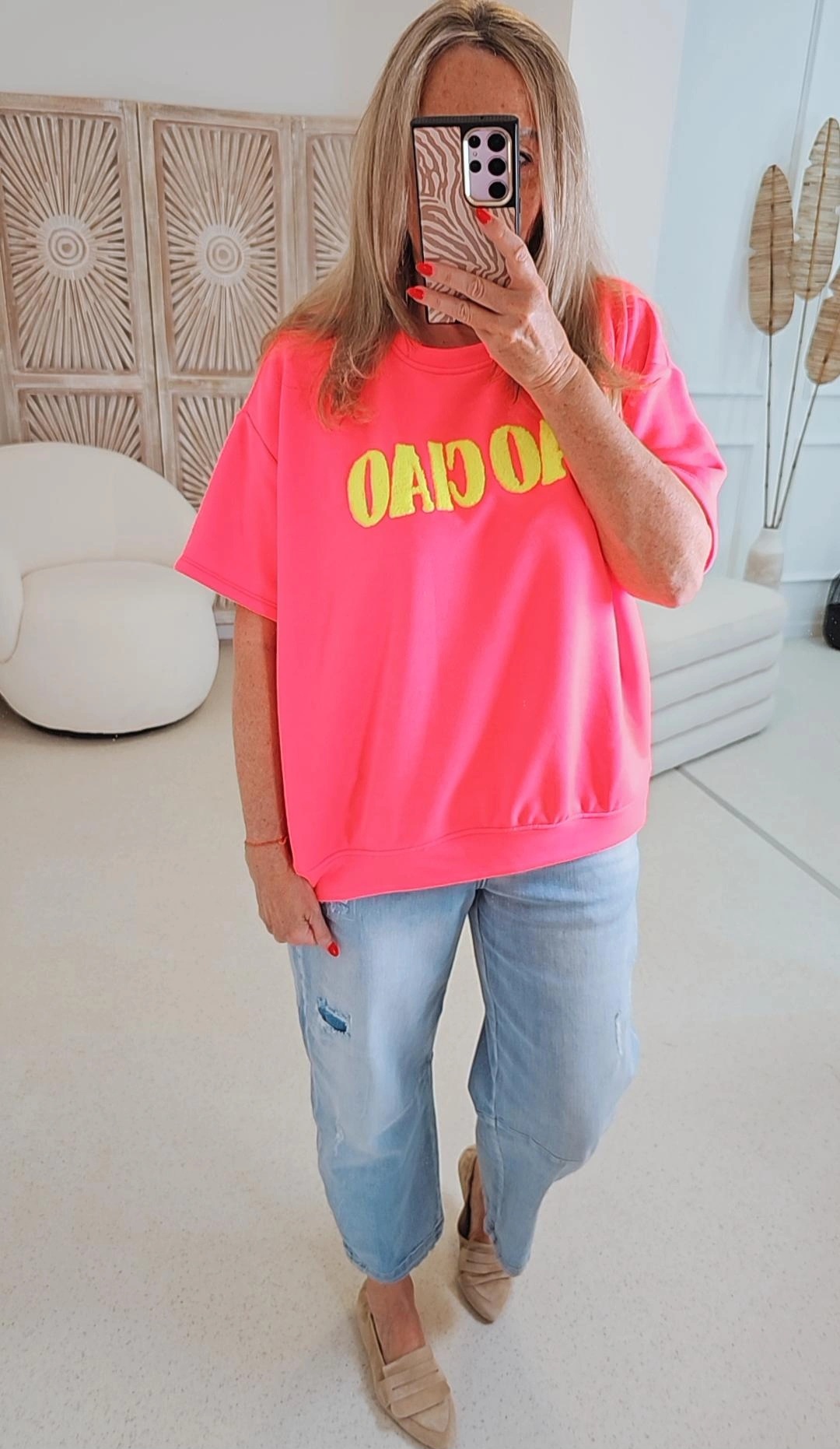 OVERSIZE SWEATER  CIAO UNI Made in Italy 34-44 Kurzarm Sweatshirt