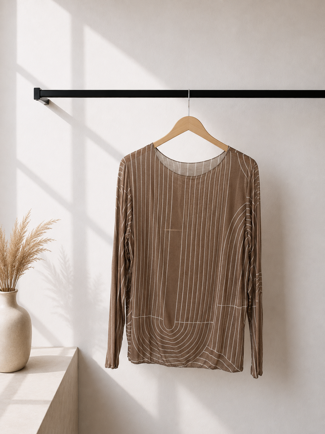 Langarmshirt Cashmere Ornamentmuster I LS0026 I Made in Italy 34-42