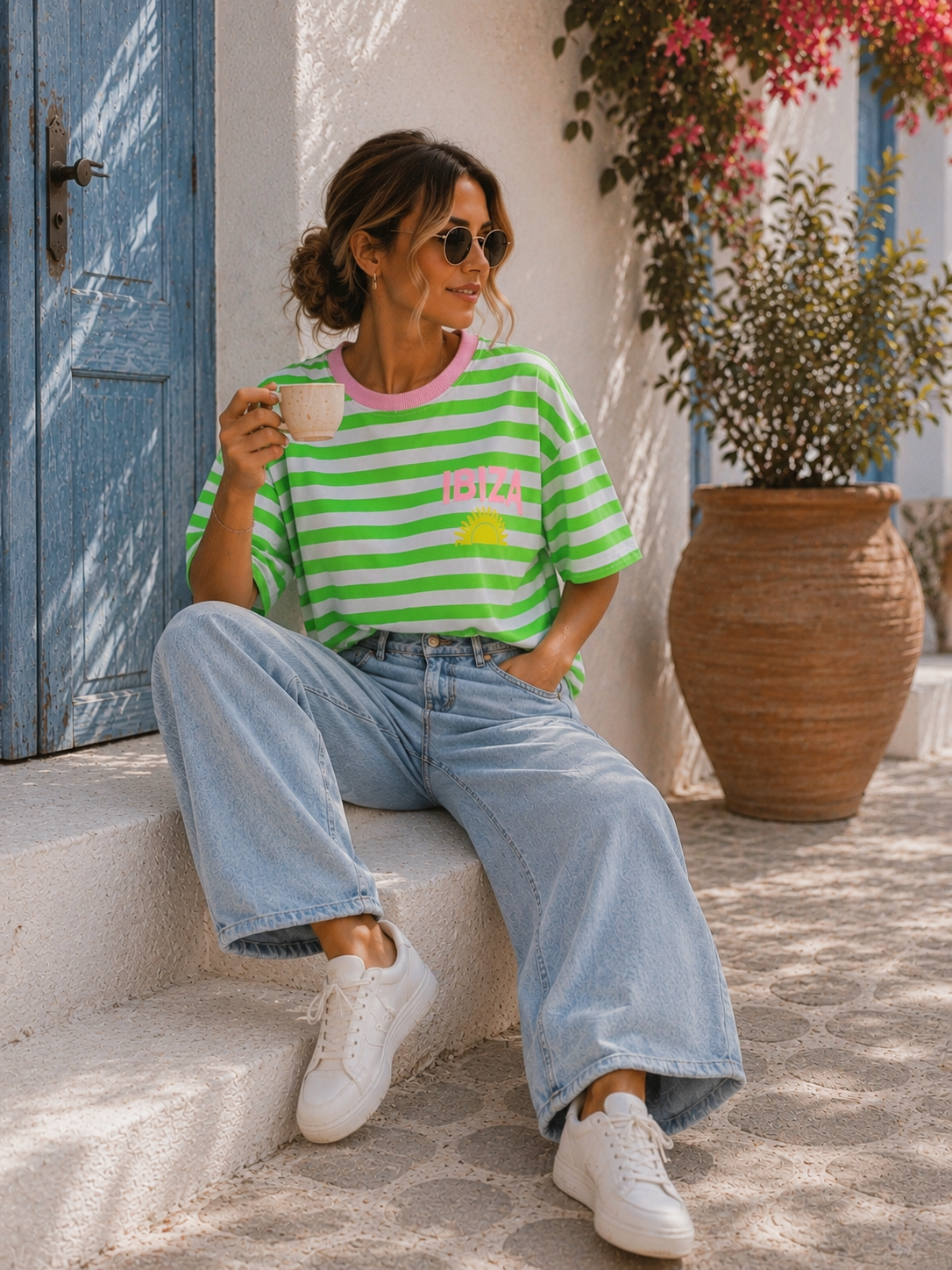 T-Shirt Alma Ibiza Sun Blockstreifen Made in Italy 34-42/44