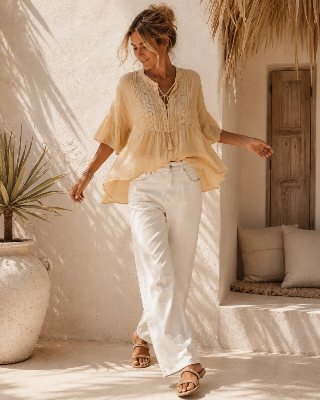Jeans Neria Weiß Made in Italy