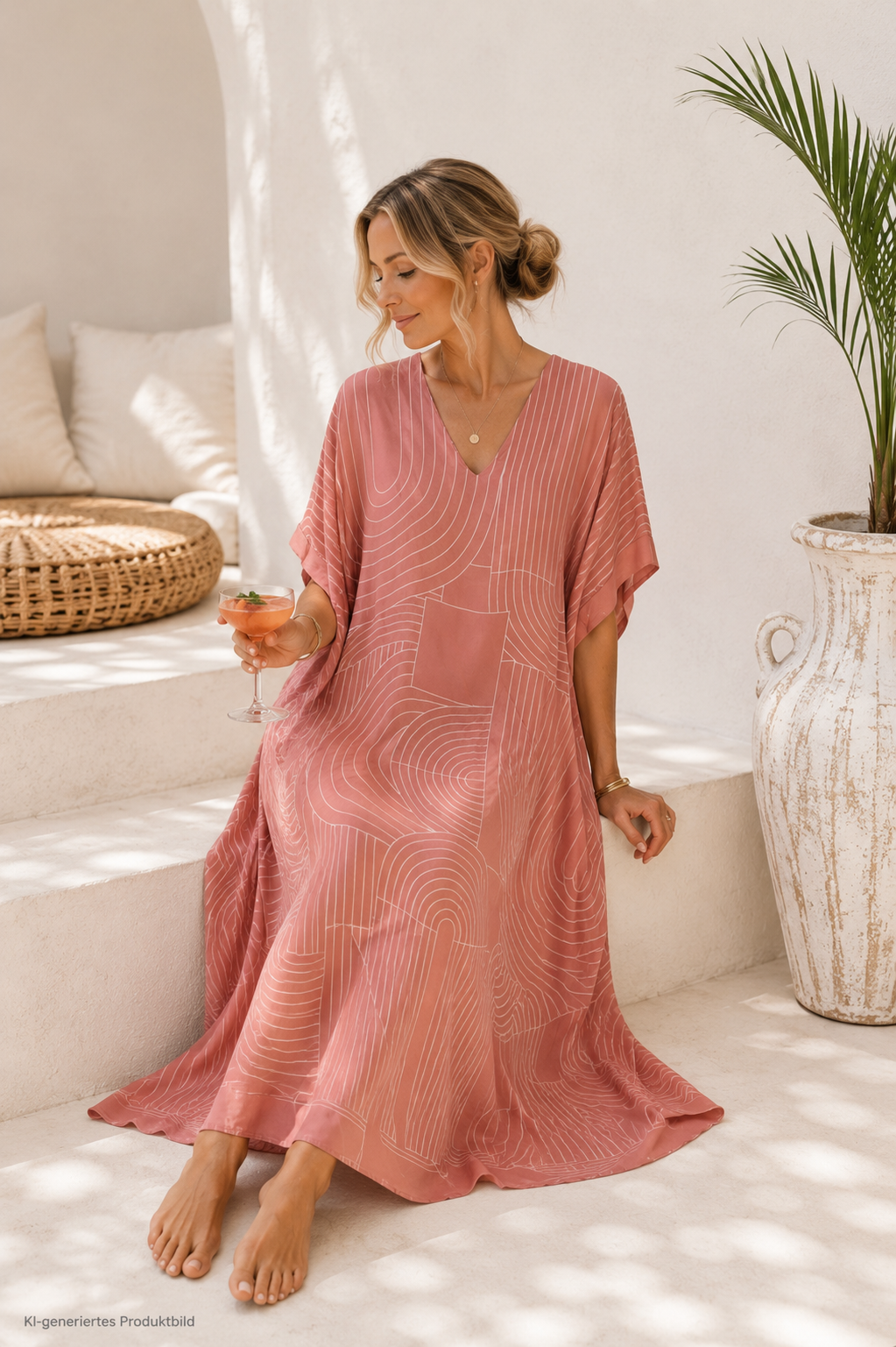 Maxi-Kleid Viskose-Seidenkleid Vanessa Made in Italy Gr. 34-42/44