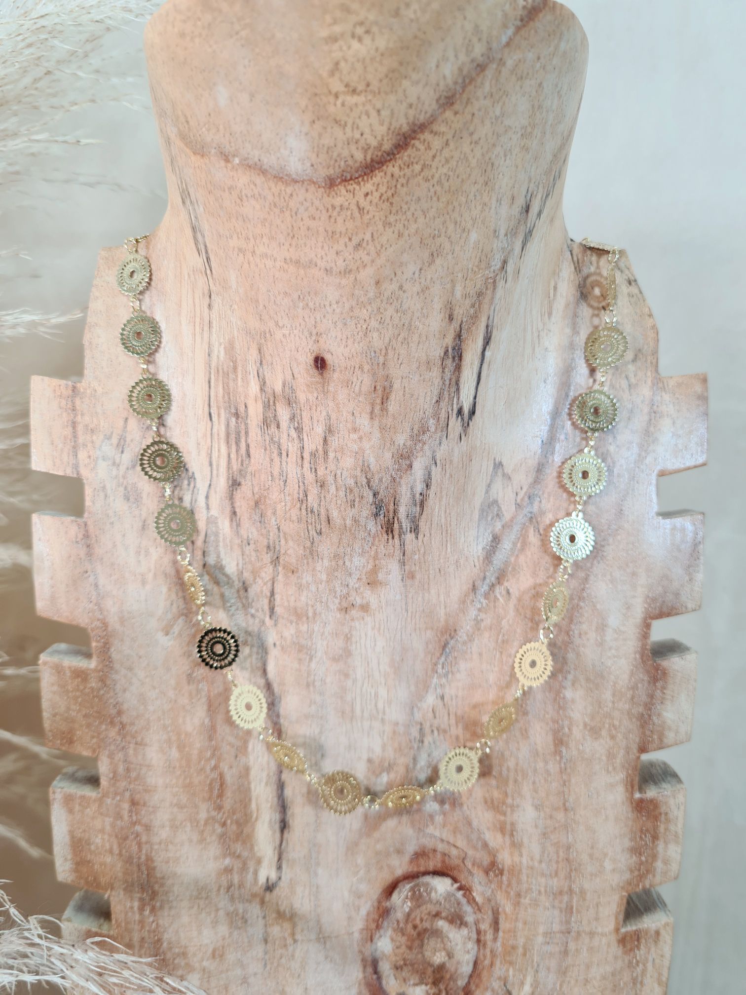 ZARTE KETTE GOLDEN MANDALA Halskette Modeschmuck Italy Design Neckless 
