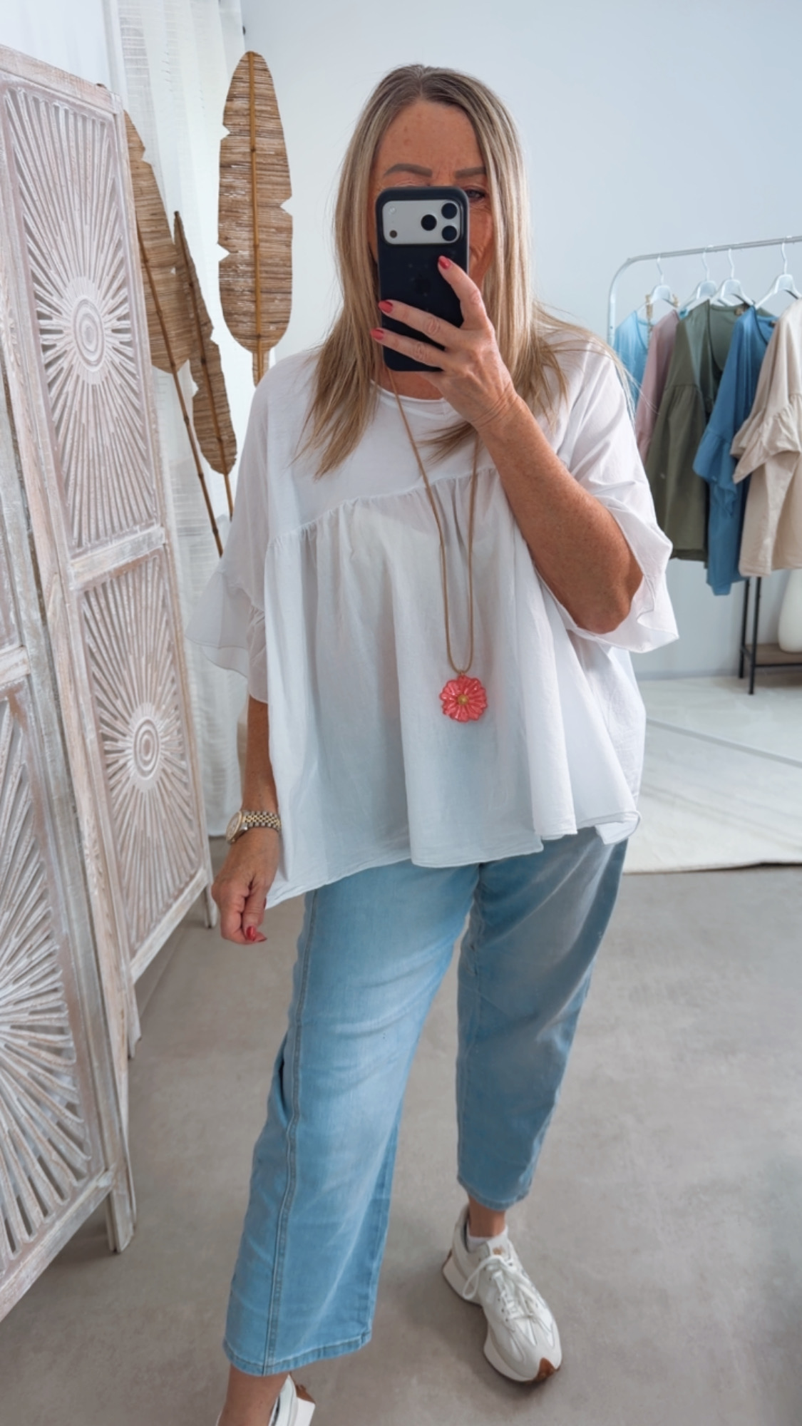 Basic-T-Shirt Velina Tulpenärmel Made in Italy 34-44 Bluse