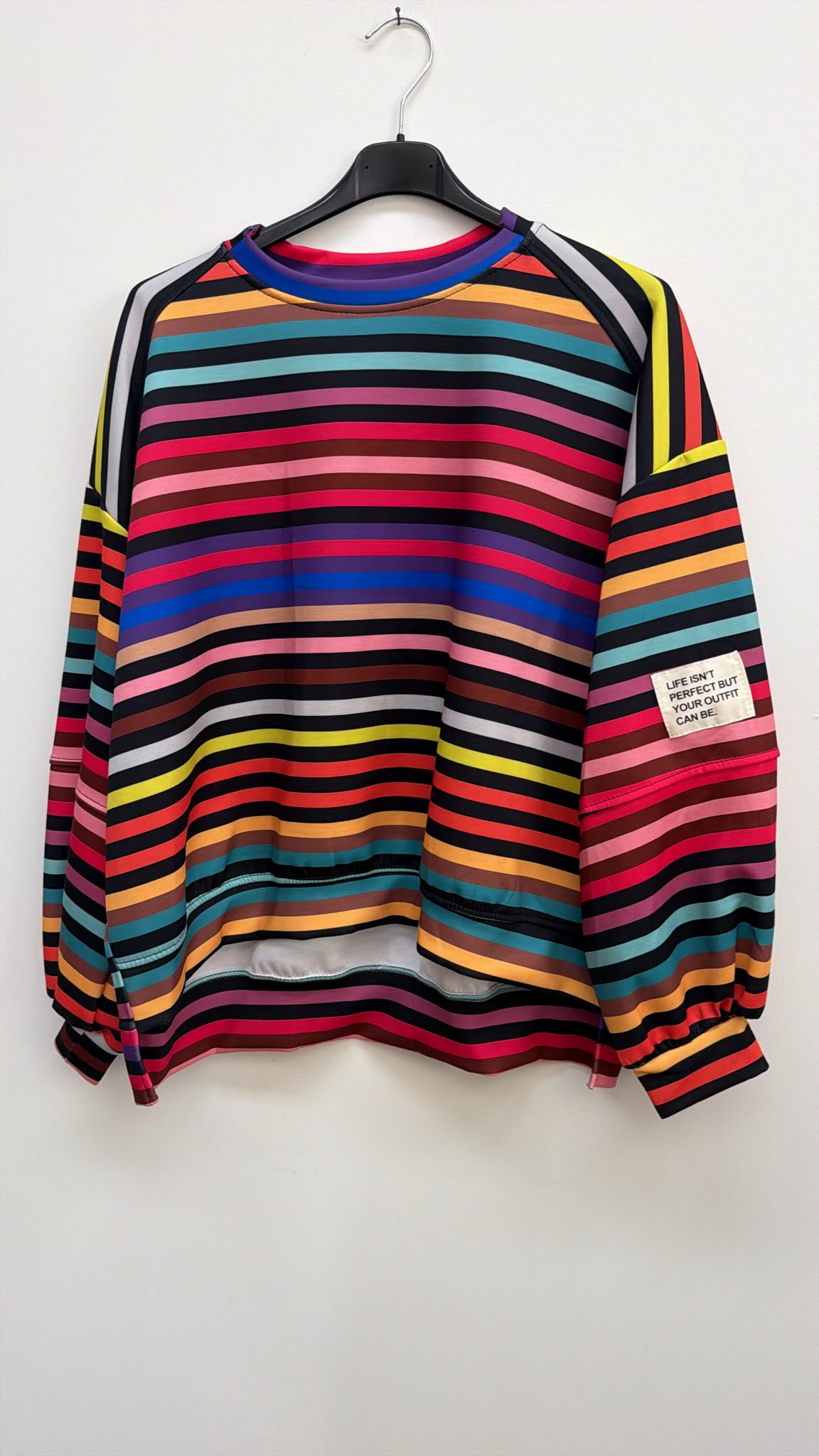 Sweatshirt „Ottavia“ – Streifen-Look | Made in Italy | passend bis ca. Gr. 42/44