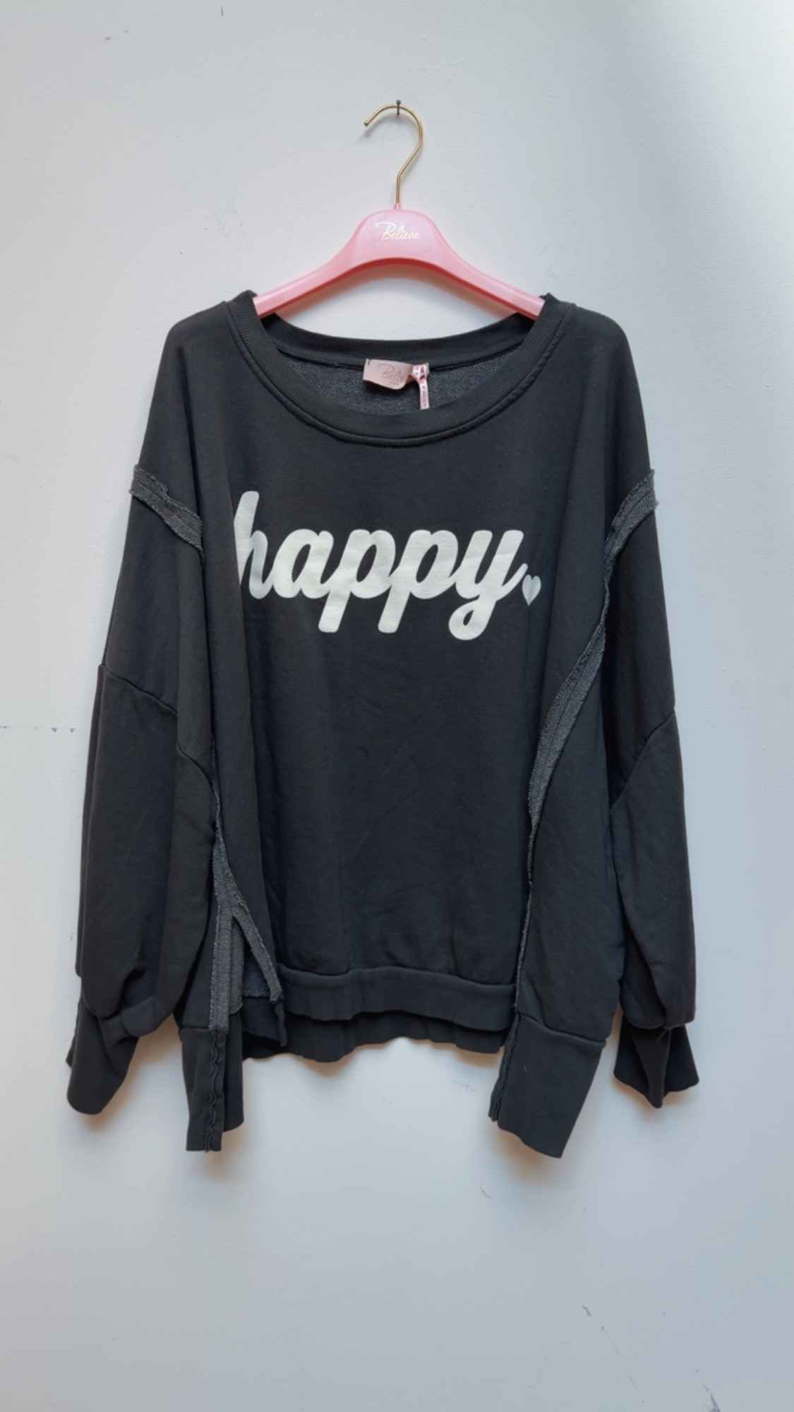 Sweatshirt Nives – Happy Vibes im lässigen Oversize-Look Made in Italy 34-48