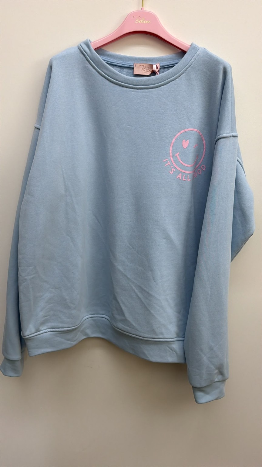 Sweatshirt „Happy Vibes NINA“ – Made in Italy