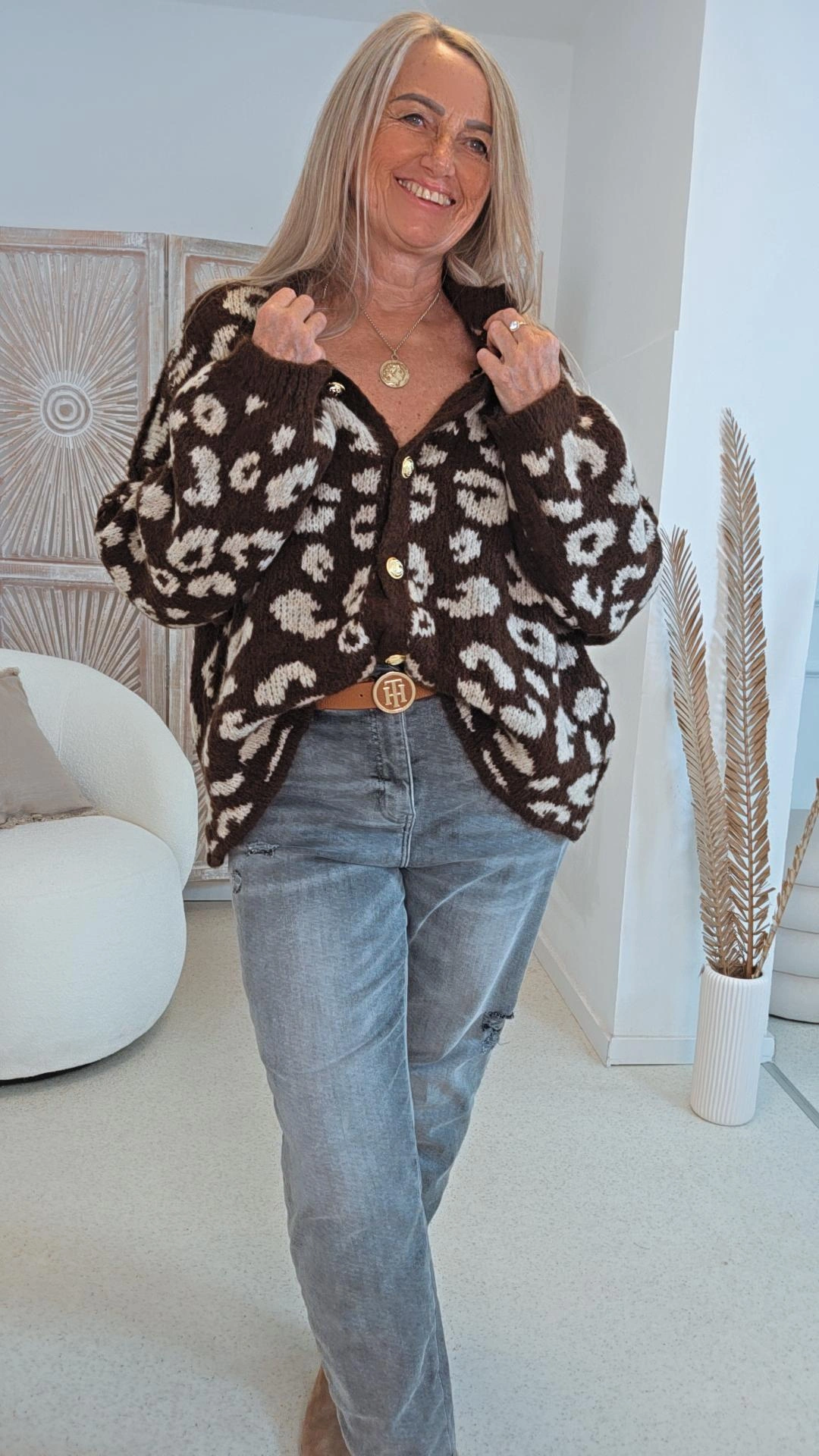 OVERSIZE CARDIGAN ARLES LEO Made in Italy 36 - 48