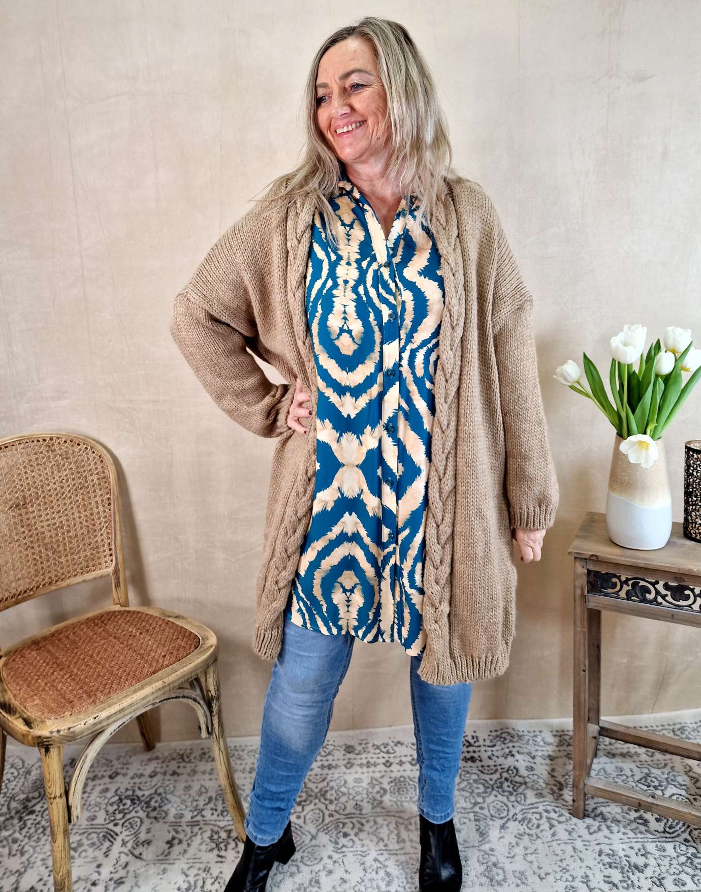 EDLER KNIT CARDIGAN BETTINA CAMEL 34-42 Made in Italy Strickjacke Strickmantel Mantel EDLER KNIT CARDIGAN BETTINA CAMEL 34-42 Made in Italy Strickjacke Strickmantel Mantel
