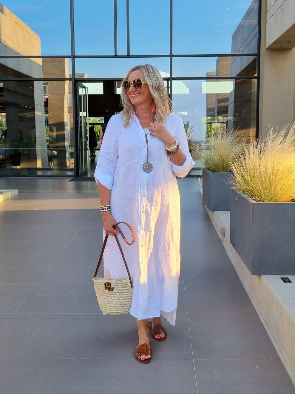 LINEN DESS WANDA 2 WEISS 34-40 Made in Italy Leinen Kleid Long Bluse Mantel LINEN DESS WANDA 2 WEISS 34-40 Made in Italy Leinen Kleid Long Bluse Mantel