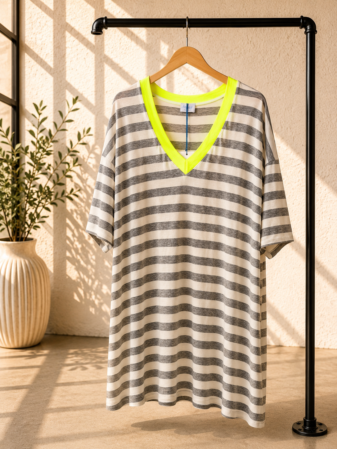 Beach T-Shirt-Kleid Palina Blockstreifen Made in Italy 34-44