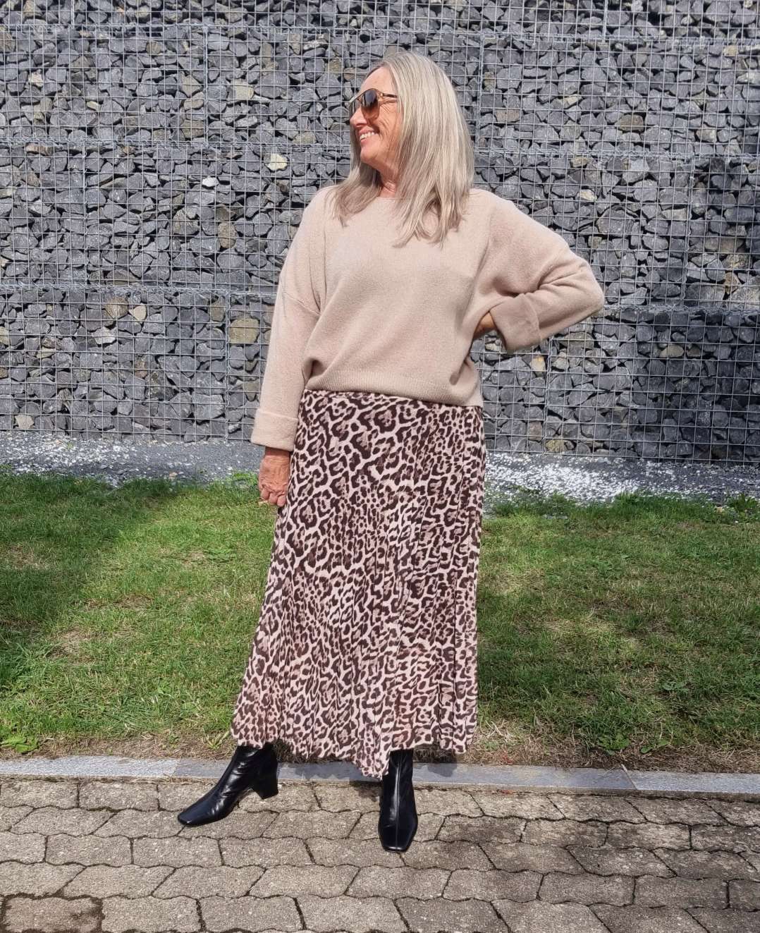 PLISSEE SKIRT SARABI LEO CREME Midi Rock Made in Italy 34-40 PLISSEE SKIRT SARABI LEO CREME Midi Rock Made in Italy 34-40