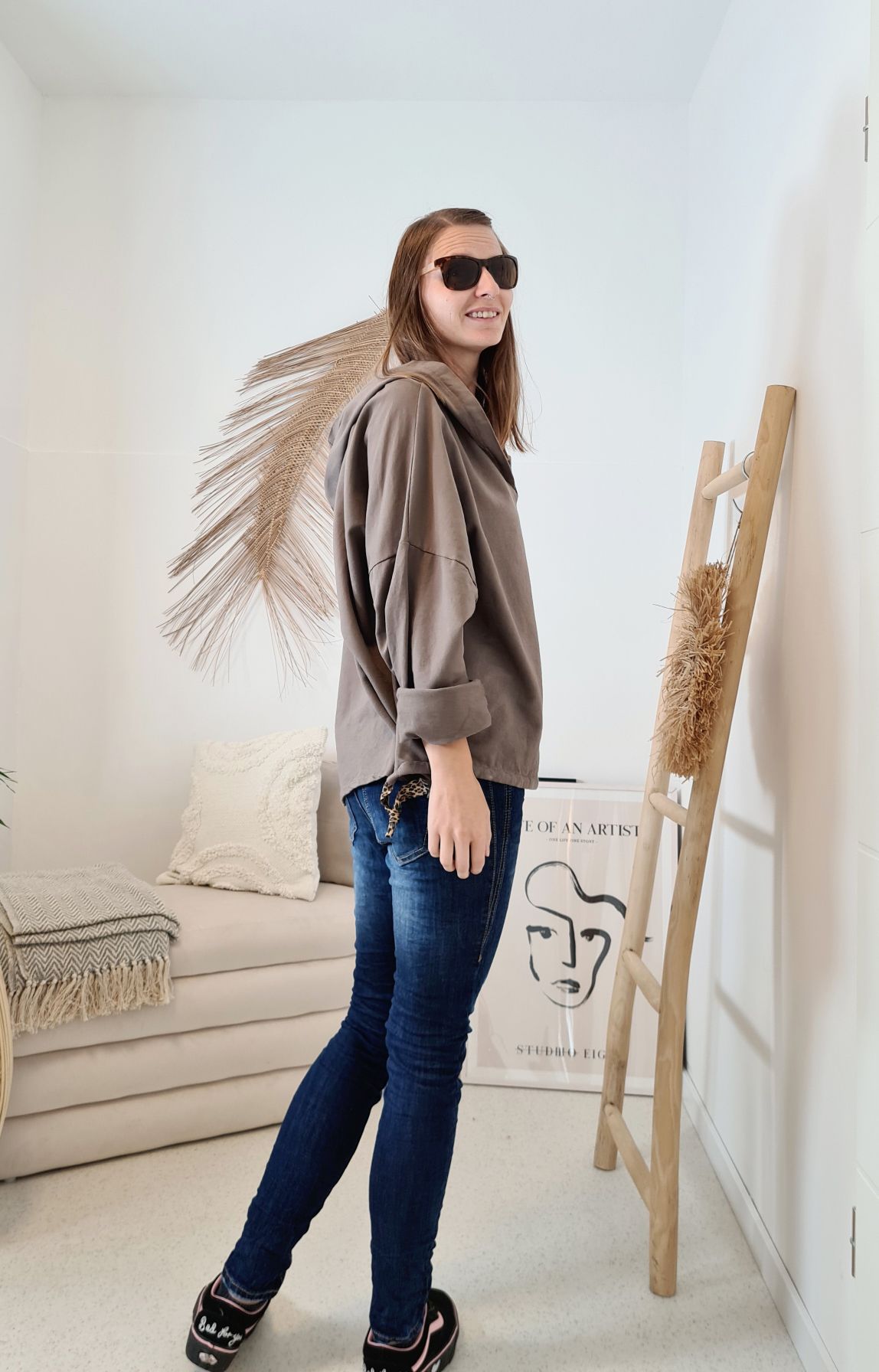 HOODIE NAOMI TAUPE Sweater Kapuze Made in Italy 34-42 Longsleeve Pullover LEO Leopard HOODIE NAOMI TAUPE Sweater Kapuze Made in Italy 34-42 Longsleeve Pullover LEO Leopard