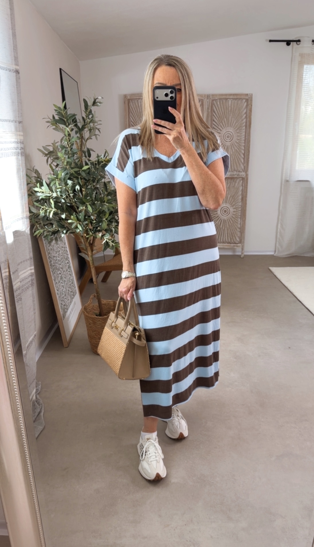 🌸 Shirtkleid „Candy Breeze Stripes – Blockstreifen Made in Italy 34-42