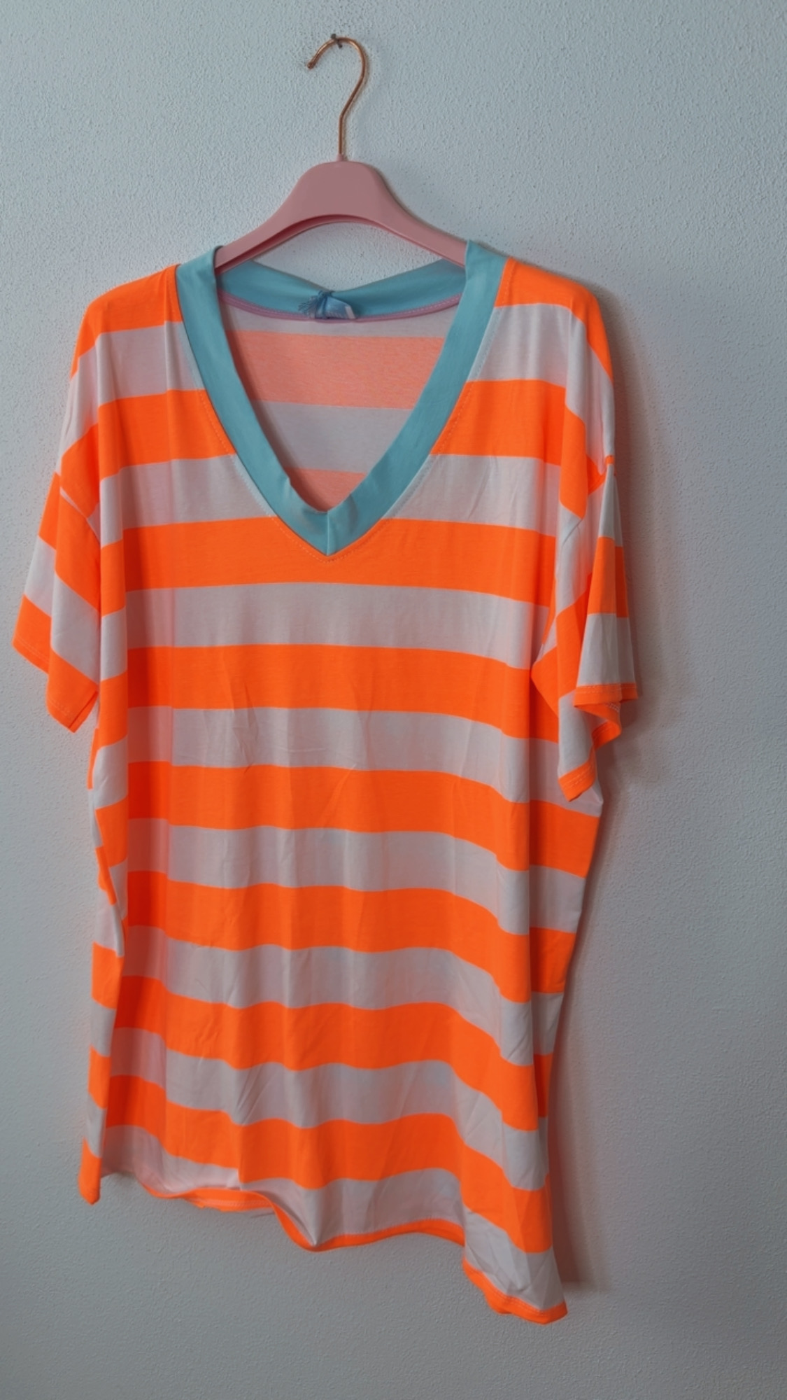 Beach-T-Shirt-Kleid „Pula“ – Streifen-Look 🌴 Made in Italy • Größe 34 bis 44