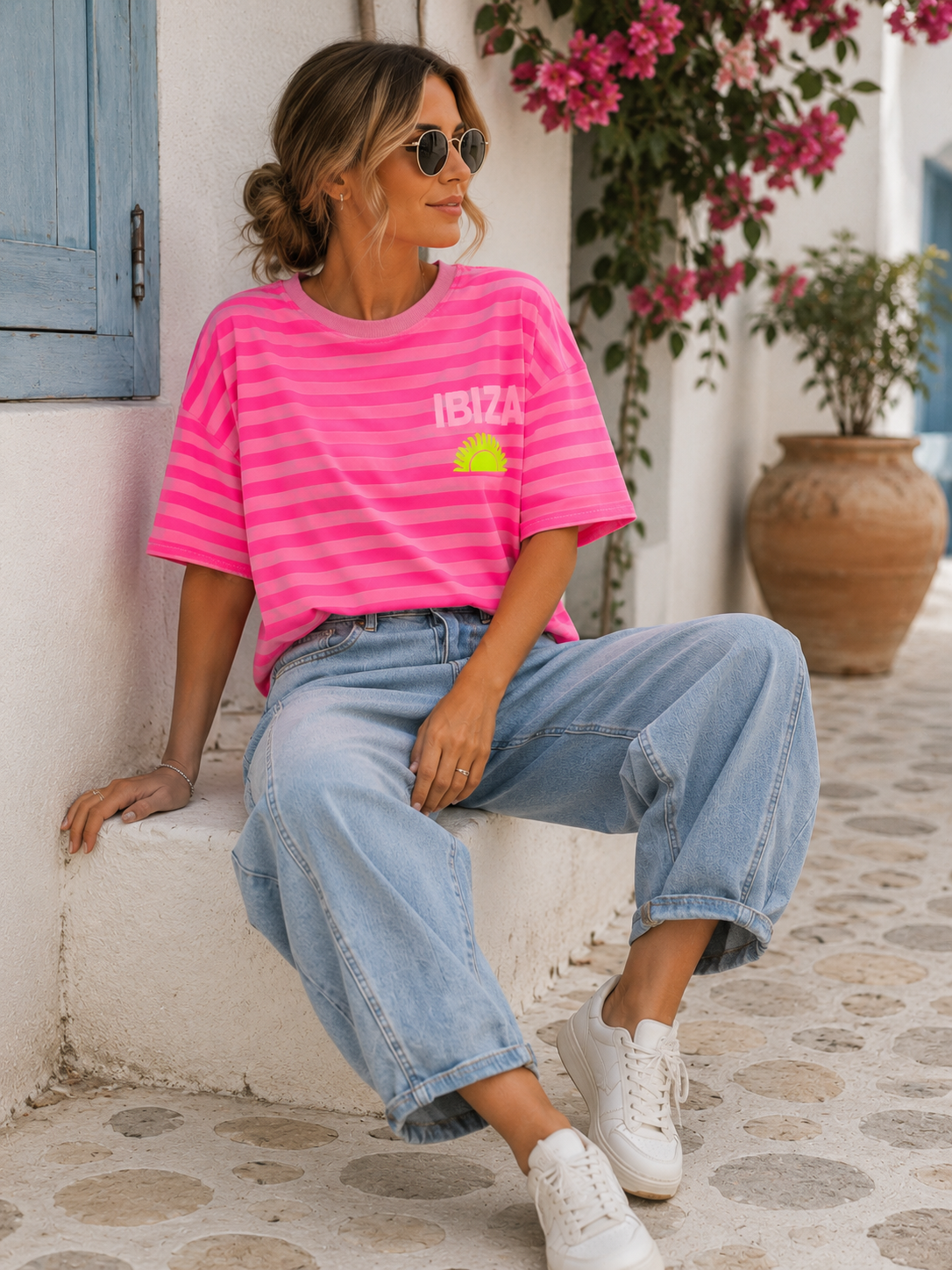T-Shirt Alma Ibiza Sun Blockstreifen Made in Italy 34-42/44