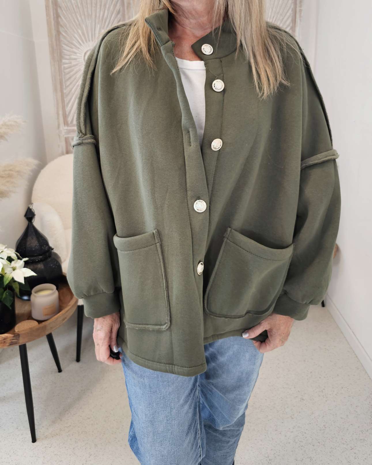 OVERSIZE SWEATSHIRT JACKE VERONA Made in Italy 34-46 Sweatshirtjacke OVERSIZE SWEATSHIRT JACKE VERONA Made in Italy 34-46 Sweatshirtjacke