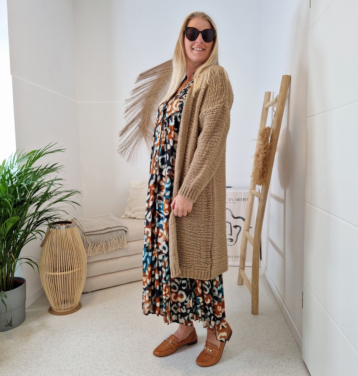 MAXI TUNIKA DRESS SAFARI PETROL 34-42 Made in Italy langes Kleid Hängerchen Tunikakleid MAXI TUNIKA DRESS SAFARI PETROL 34-42 Made in Italy langes Kleid Hängerchen Tunikakleid