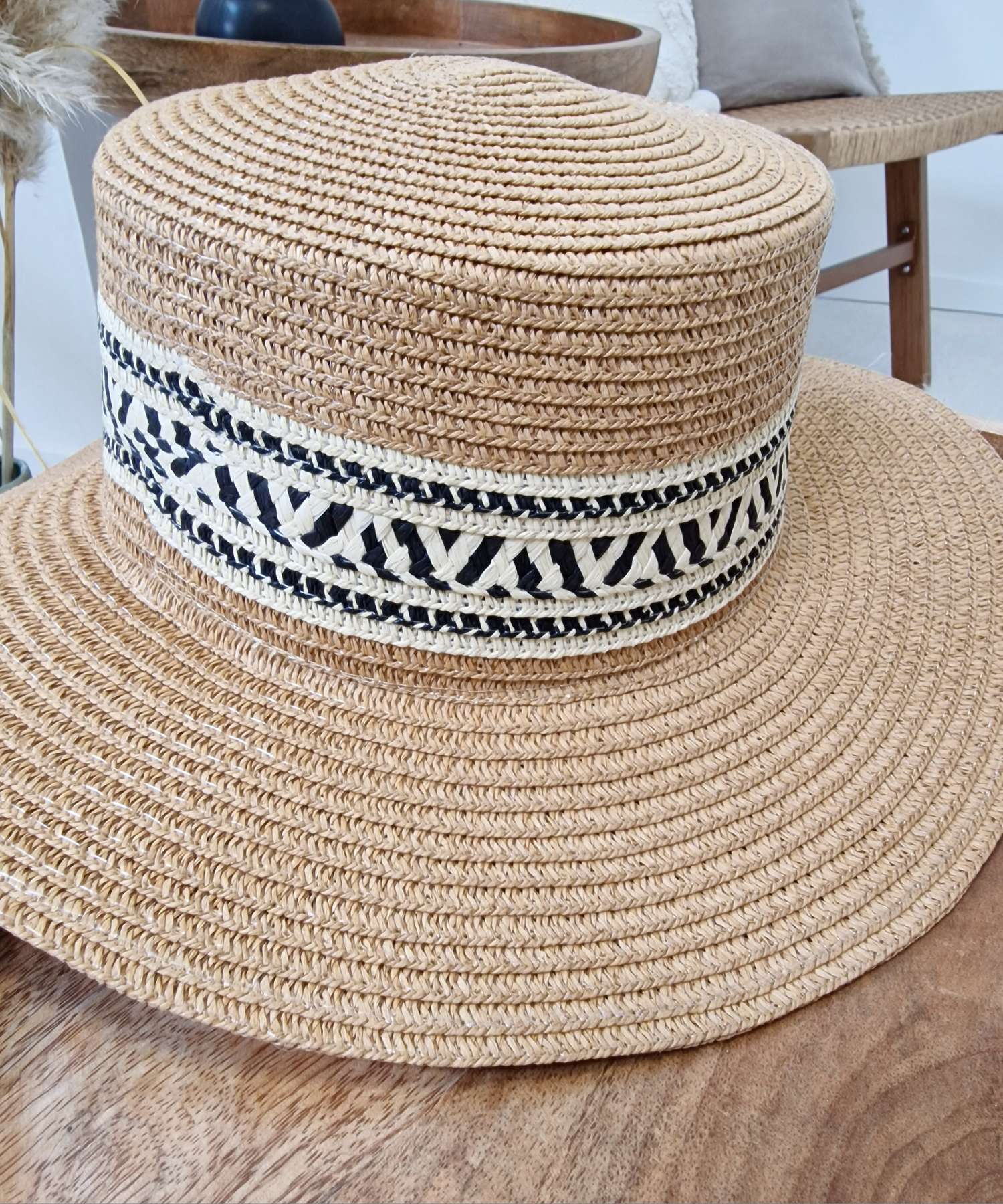 STROHHUT ENNO NATUR Italy Design geflochtener Sonnenhut Sommerhut Mütze