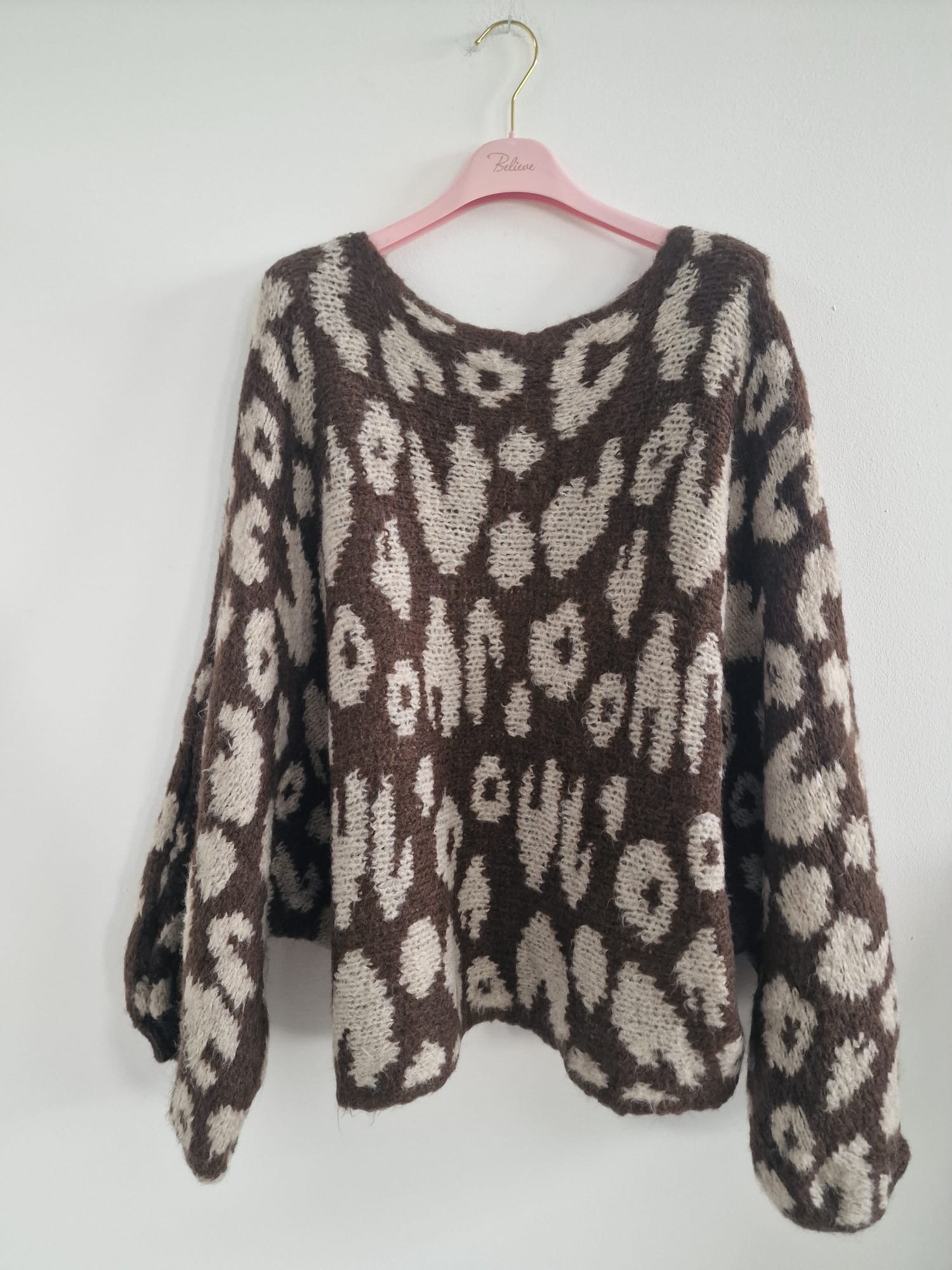 Strickpullover Leo-Look – Fledermaus-Style | Made in Italy | One Size bis ca. Gr. 44 | SP0086 Strick Pullover