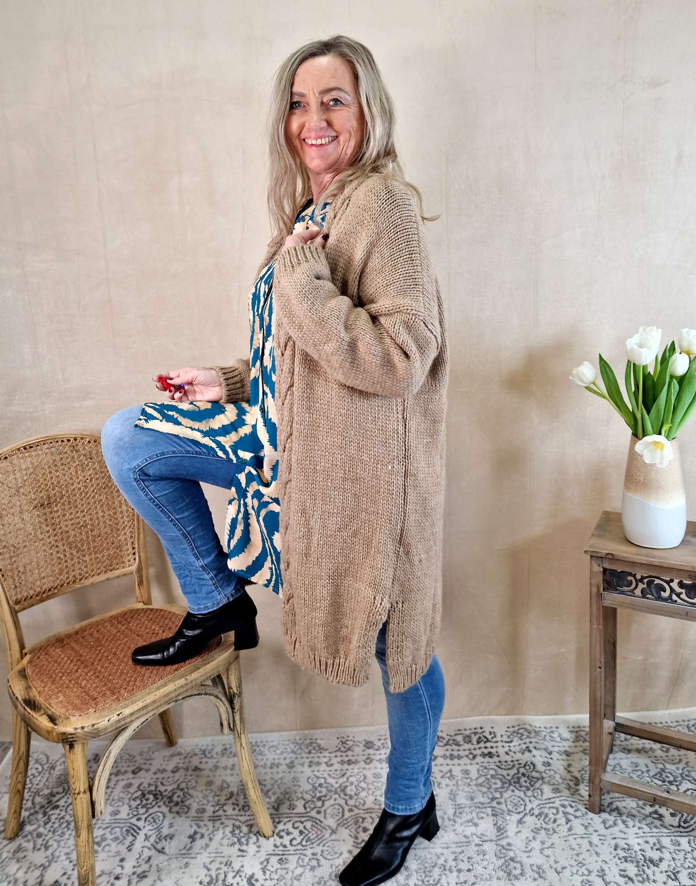 EDLER KNIT CARDIGAN BETTINA CAMEL 34-42 Made in Italy Strickjacke Strickmantel Mantel EDLER KNIT CARDIGAN BETTINA CAMEL 34-42 Made in Italy Strickjacke Strickmantel Mantel