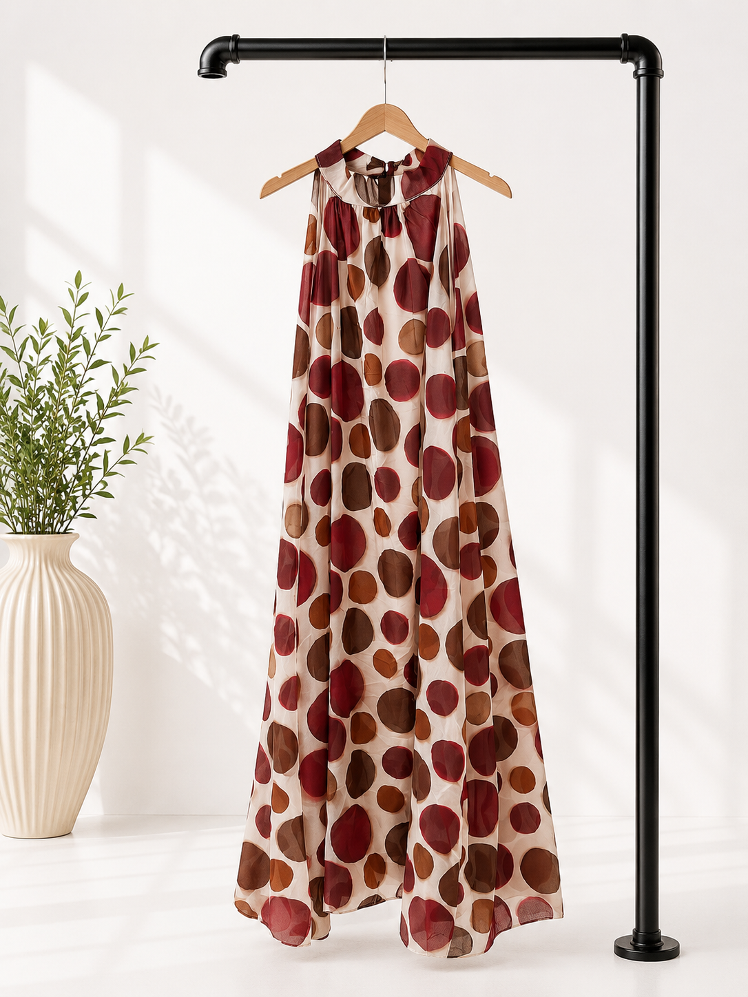 Polka Dots Kleid Zakynthos – Made in Italy | Passend bis zu einer guten Größe 42
