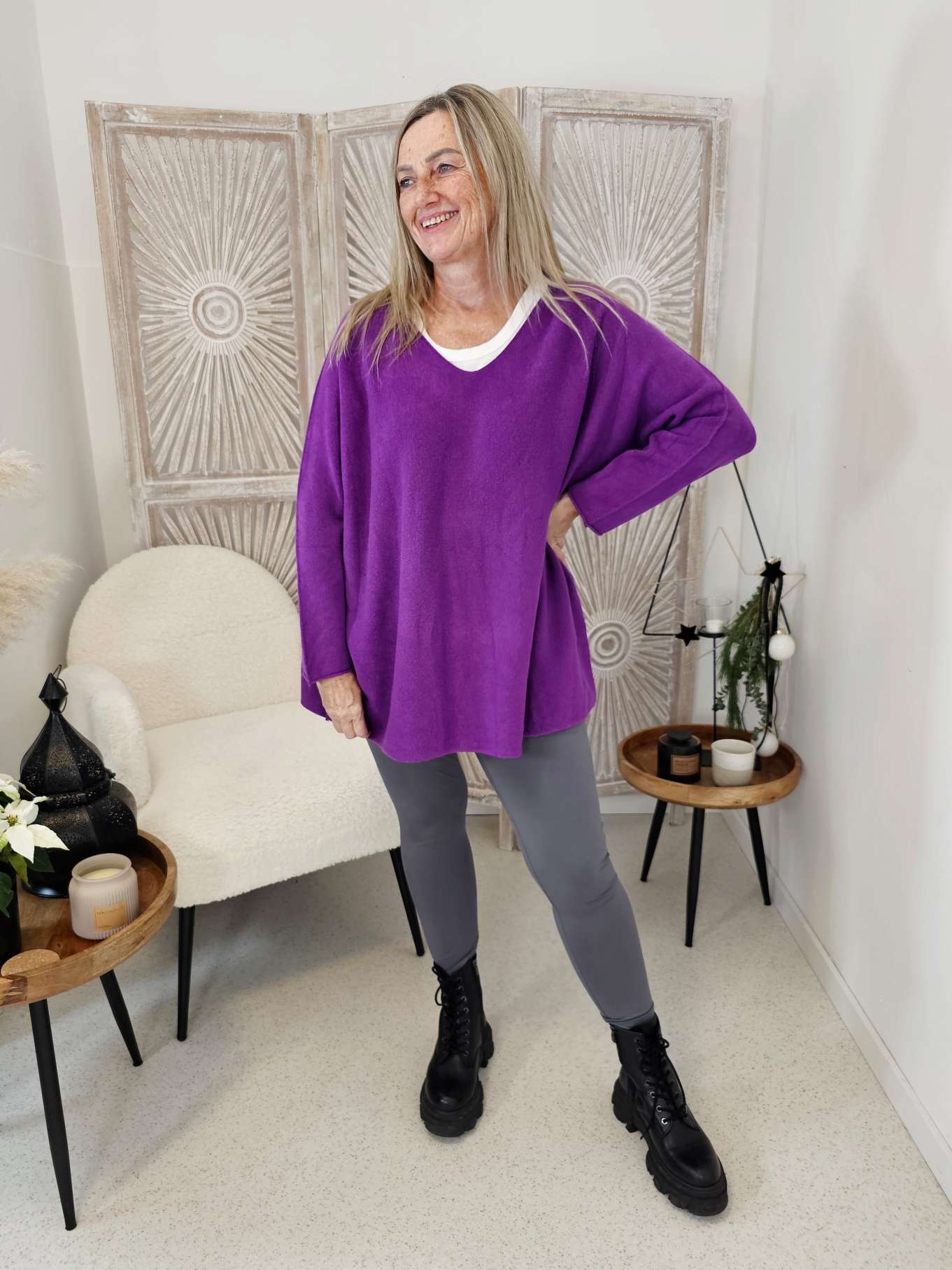 LIGHT KNIT SWEATER MARION Made in Italy Oversize 34-48 Strickpullover Pullover LIGHT KNIT SWEATER MARION Made in Italy Oversize 34-48 Strickpullover Pullover