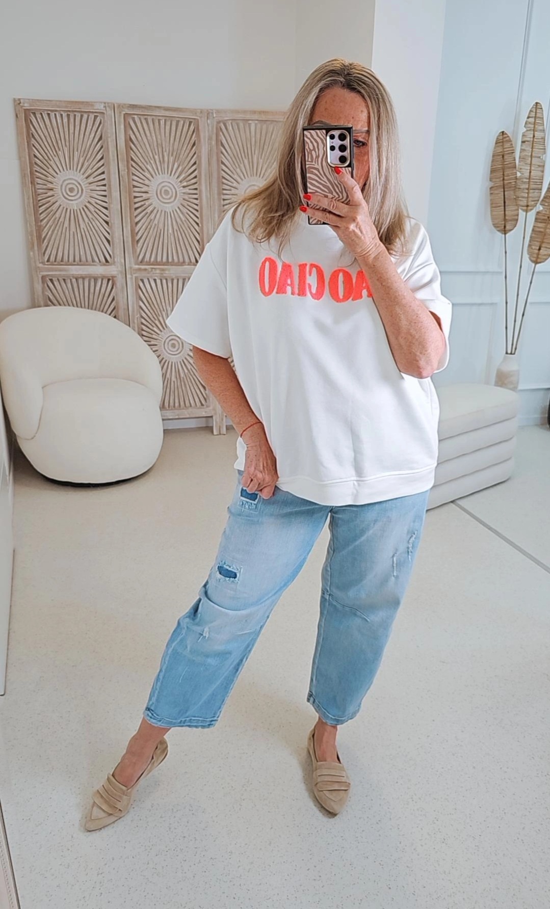 OVERSIZE SWEATER  CIAO UNI Made in Italy 34-44 Kurzarm Sweatshirt