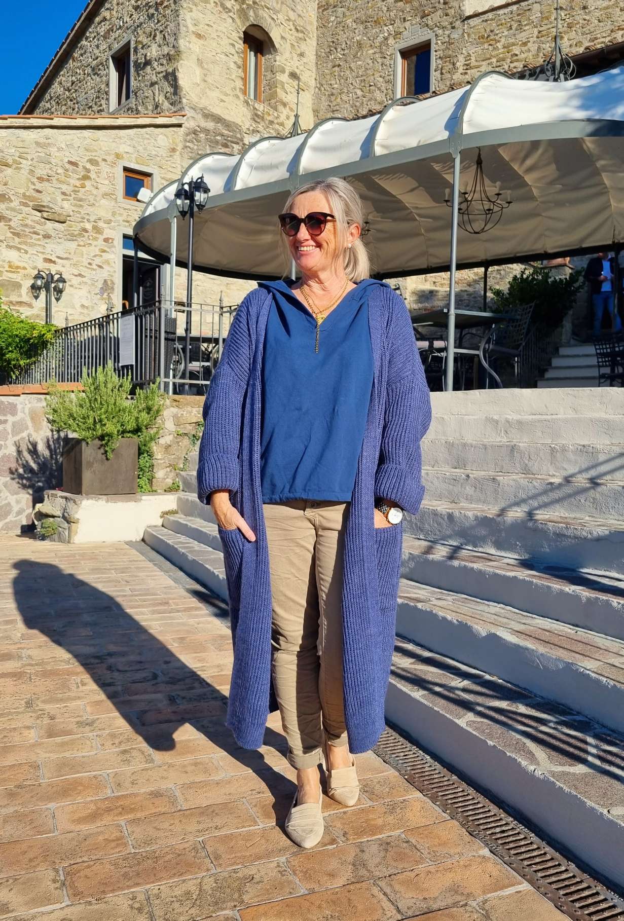 KNIT CARDIGAN EVELYN DUNKELBLAU 34-42 Made in Italy Strickjacke Strickmantel Mantel KNIT CARDIGAN EVELYN DUNKELBLAU 34-42 Made in Italy Strickjacke Strickmantel Mantel